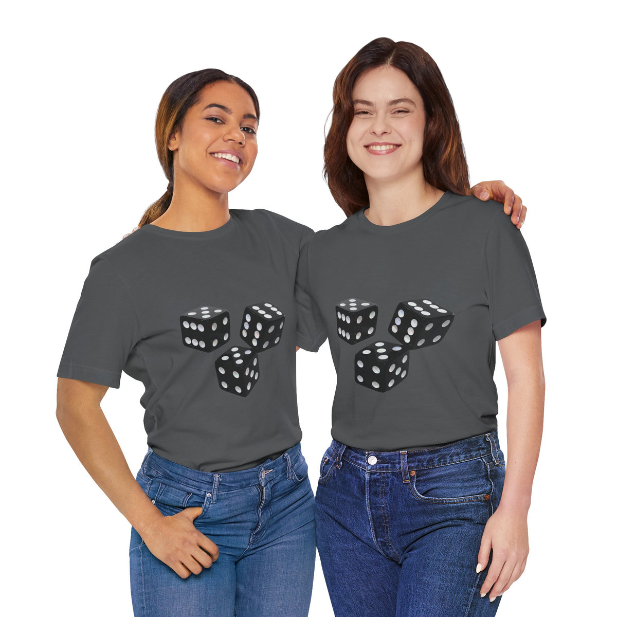 Dice Graphic Tee — Minimalist Black Dice T-Shirt for Gamers & Casino Fans