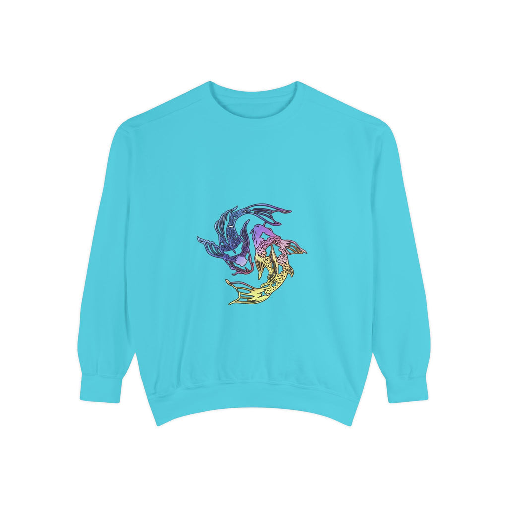 Koi Circle Sweatshirt — Colorful Yin Yang Fish Graphic