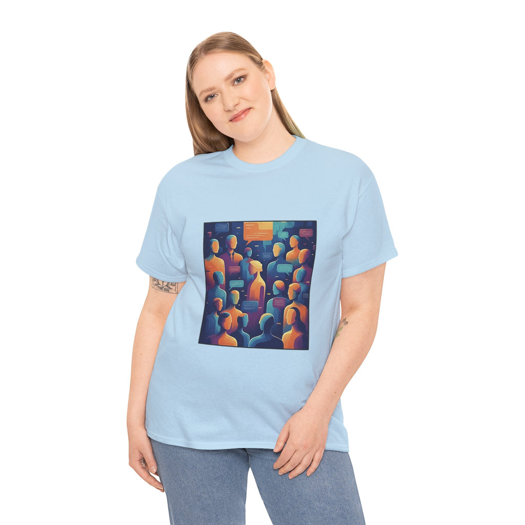 Crowd of Color Graphic Tee — Abstract Human Faces Art T-Shirt