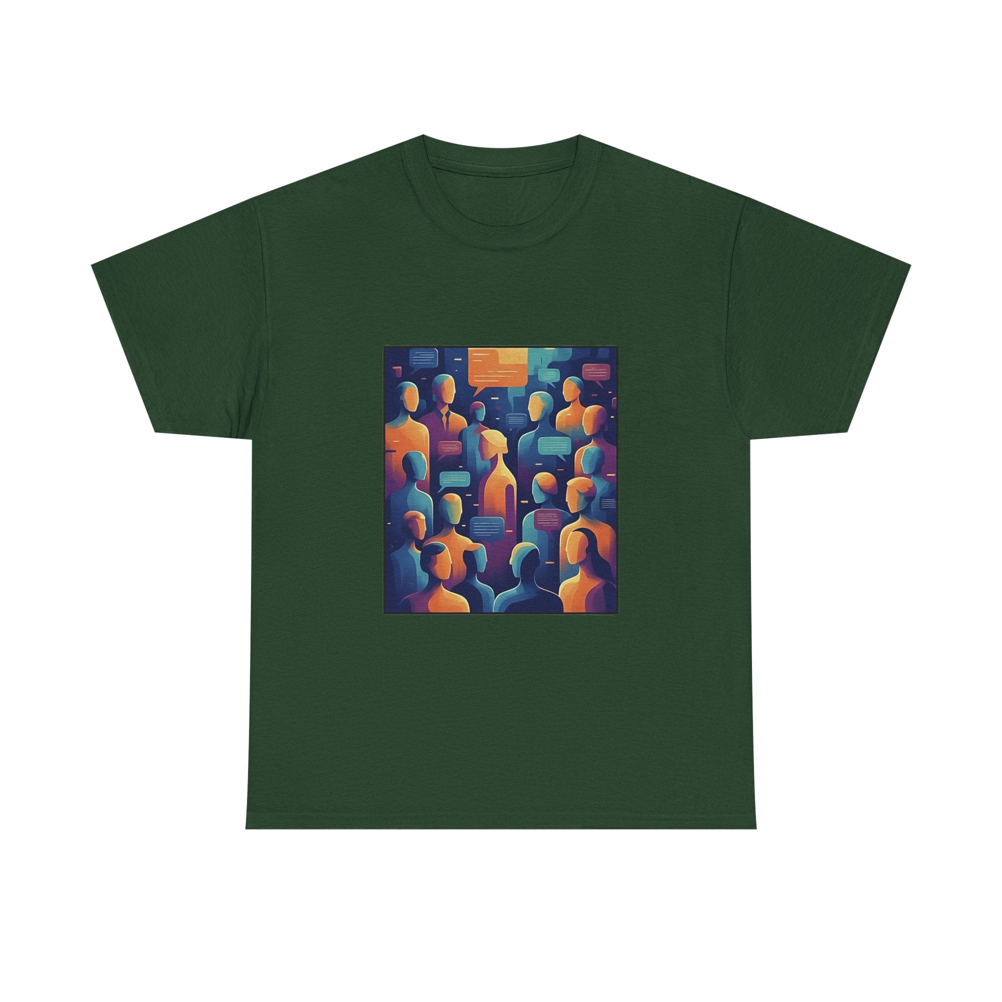 Crowd of Color Graphic Tee — Abstract Human Faces Art T-Shirt