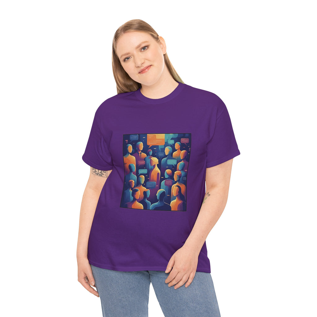 Crowd of Color Graphic Tee — Abstract Human Faces Art T-Shirt