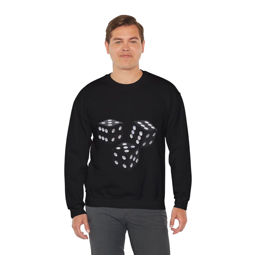 Dice Graphic Sweatshirt — Retro Black Dice Crewneck for Gamers
