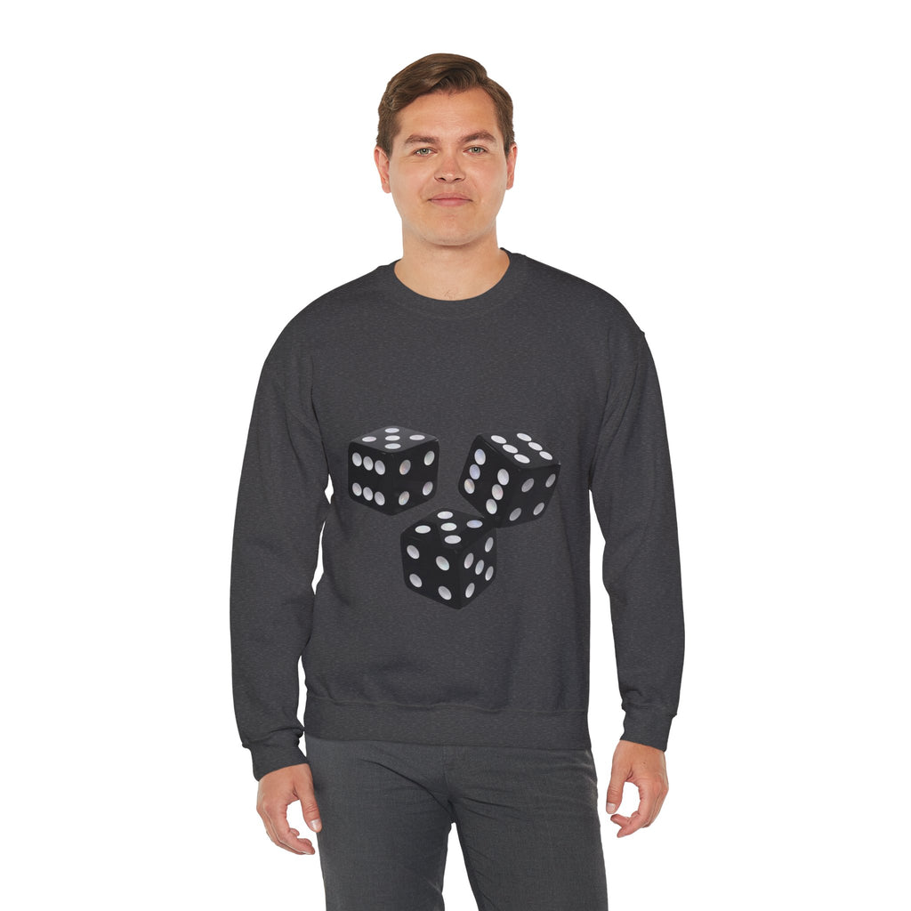 Dice Graphic Sweatshirt — Retro Black Dice Crewneck for Gamers