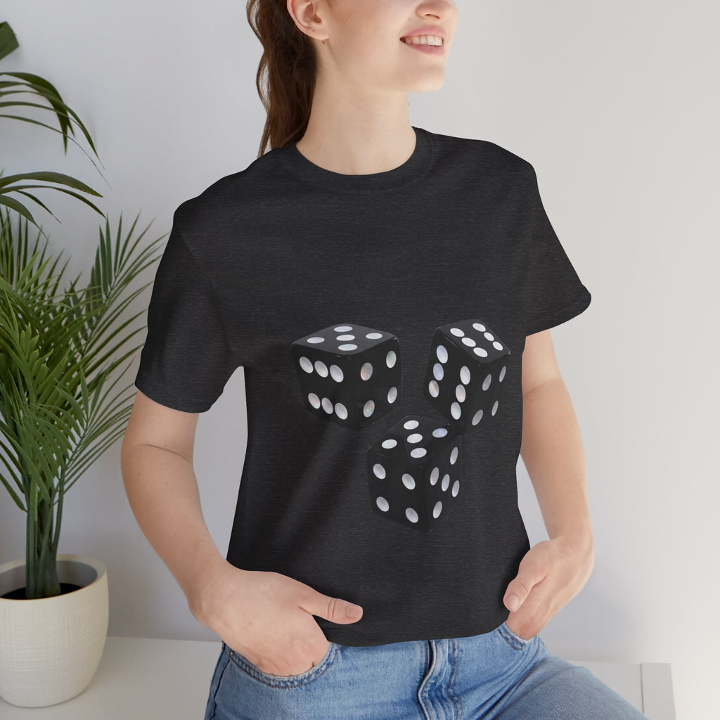 Dice Graphic Tee — Minimalist Black Dice T-Shirt for Gamers & Casino Fans