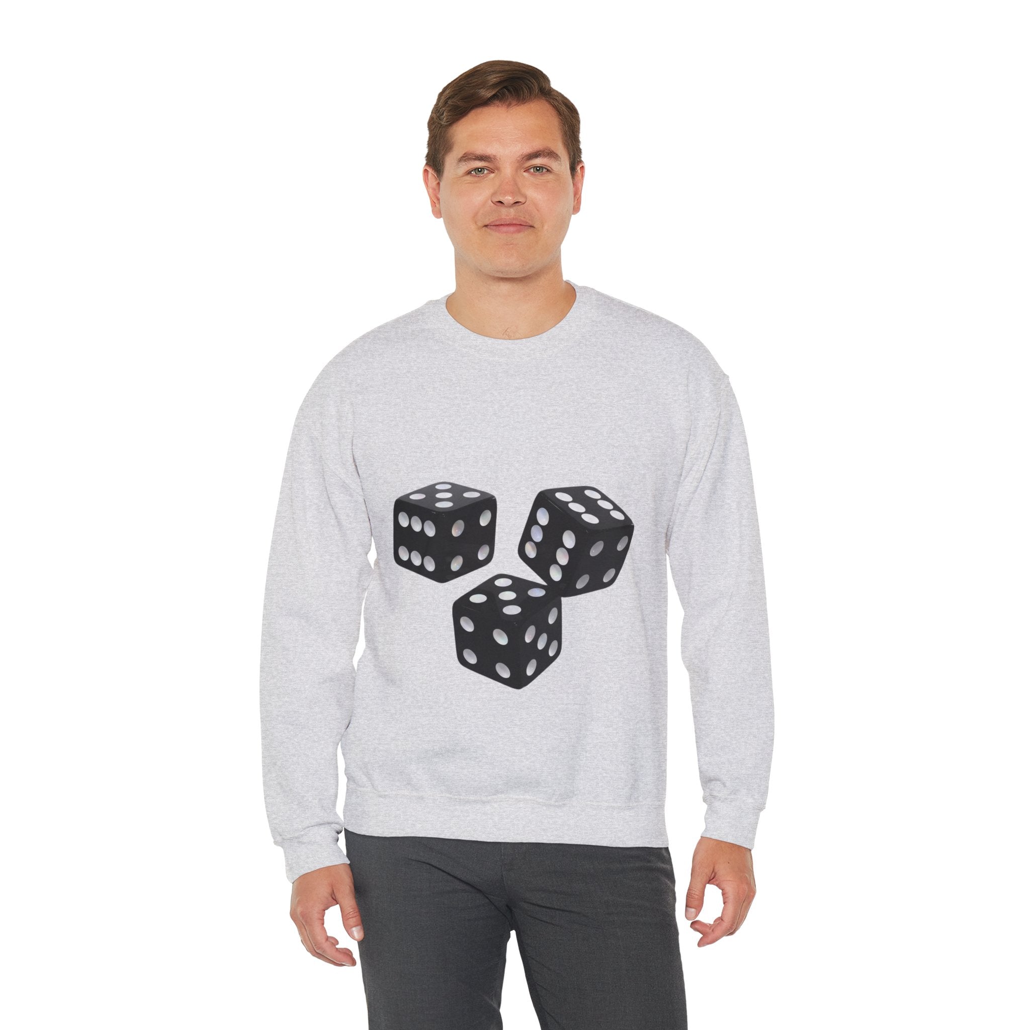 Dice Graphic Sweatshirt — Retro Black Dice Crewneck for Gamers