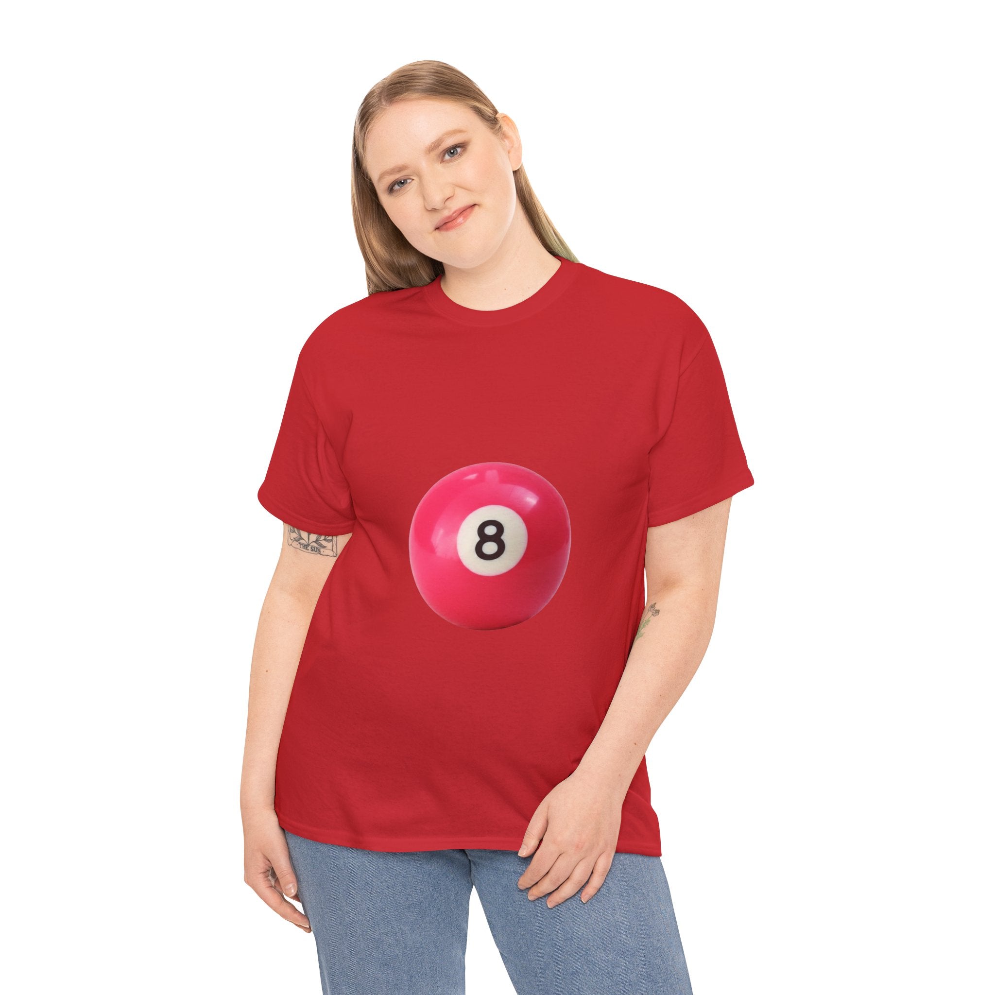8-Ball Graphic Tee — Pink Pool Ball Casual T-Shirt