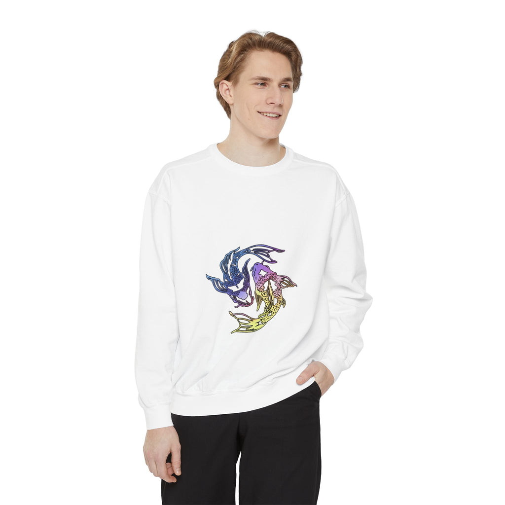 Koi Circle Sweatshirt — Colorful Yin Yang Fish Graphic