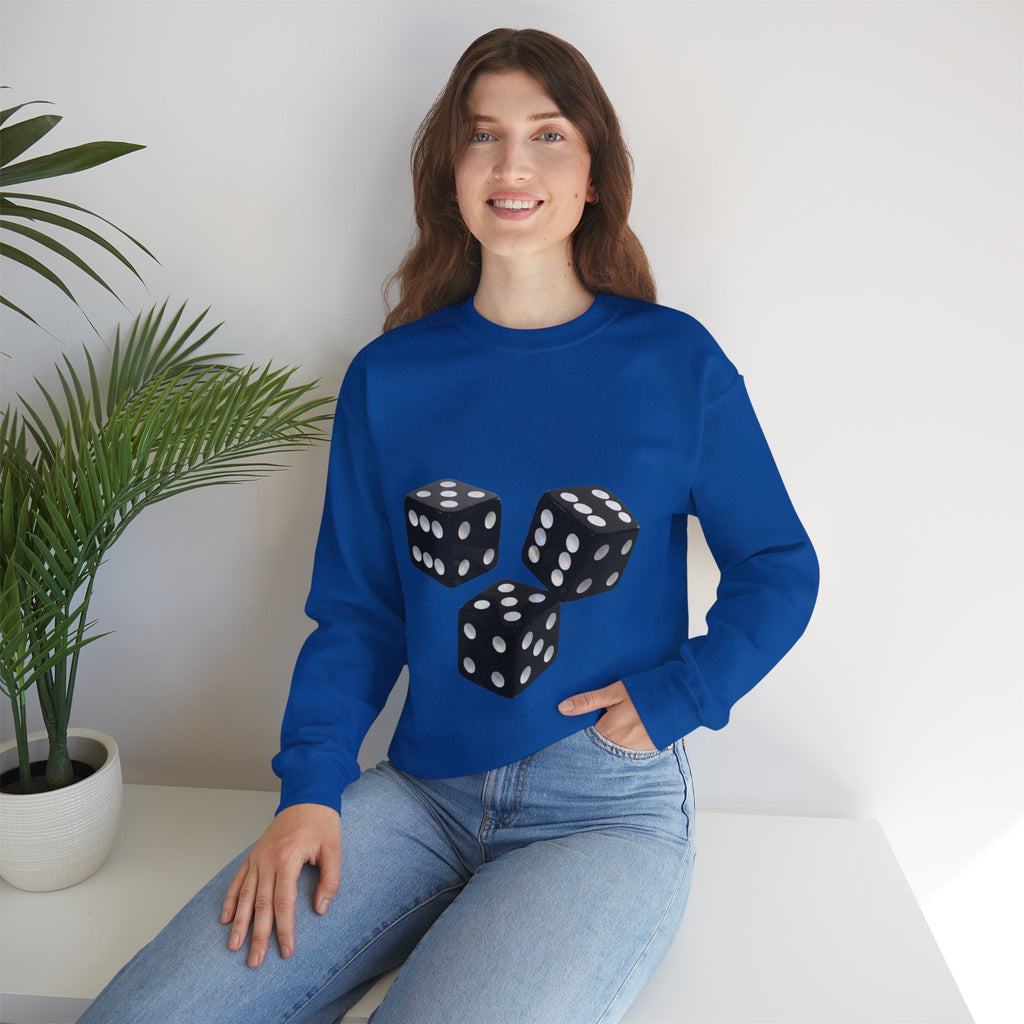 Dice Graphic Sweatshirt — Retro Black Dice Crewneck for Gamers