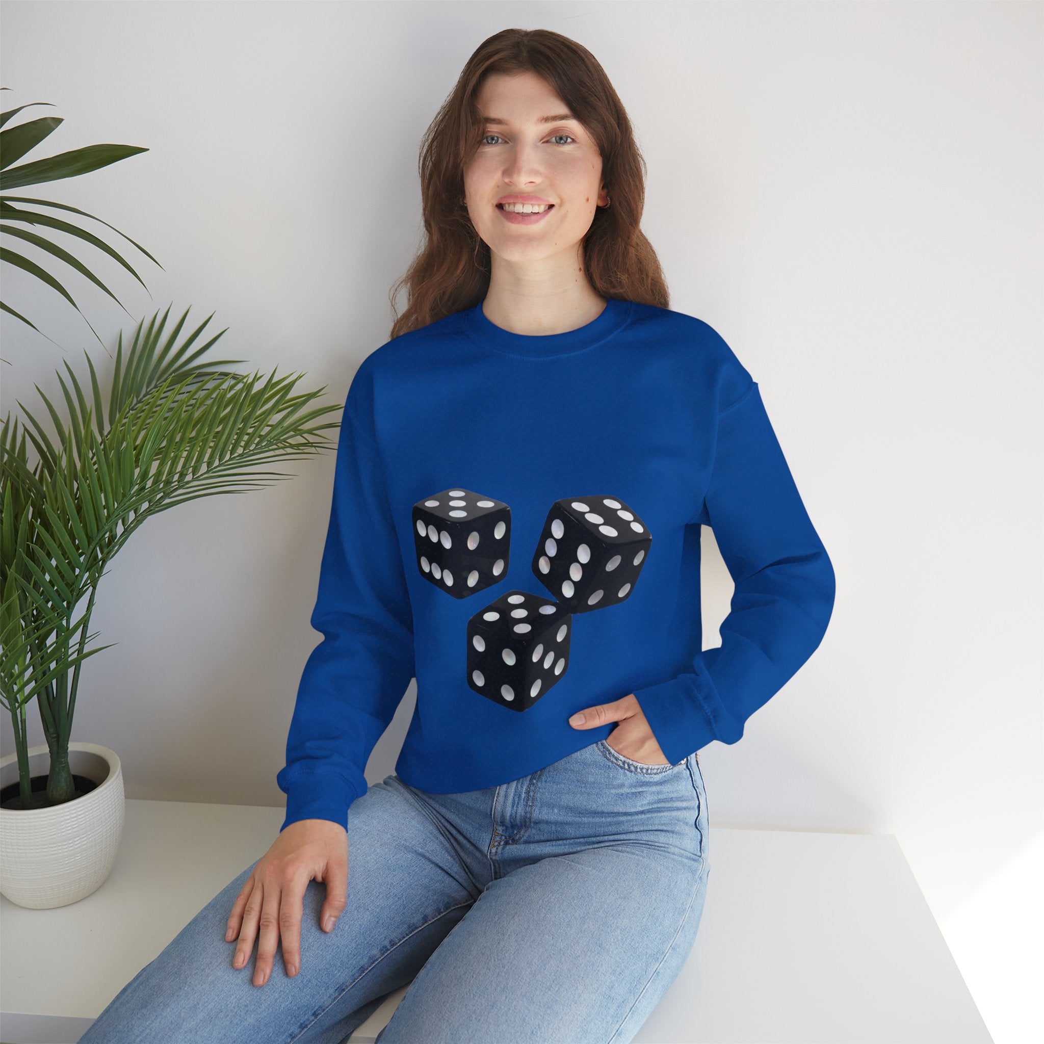 Dice Graphic Sweatshirt — Retro Black Dice Crewneck for Gamers