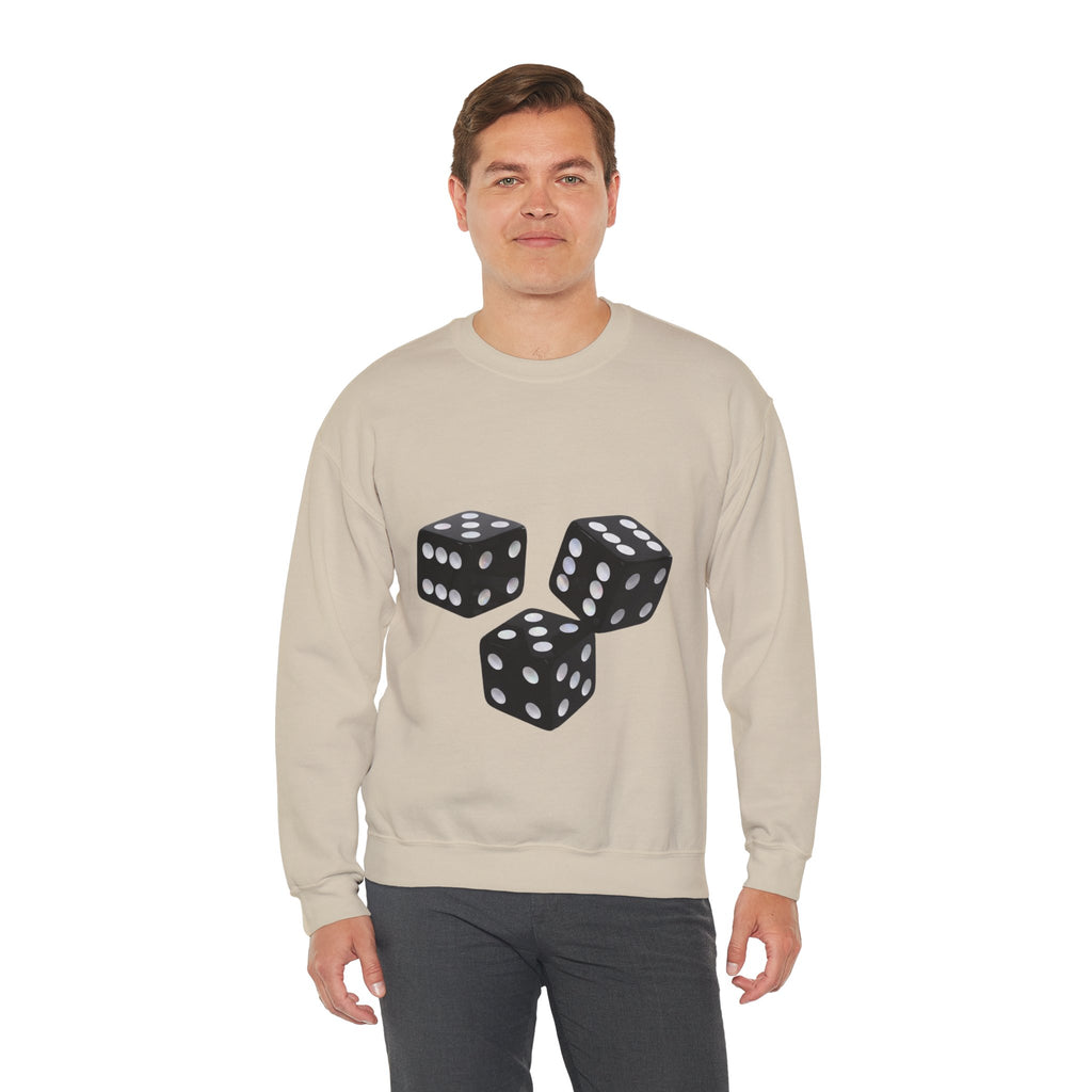 Dice Graphic Sweatshirt — Retro Black Dice Crewneck for Gamers