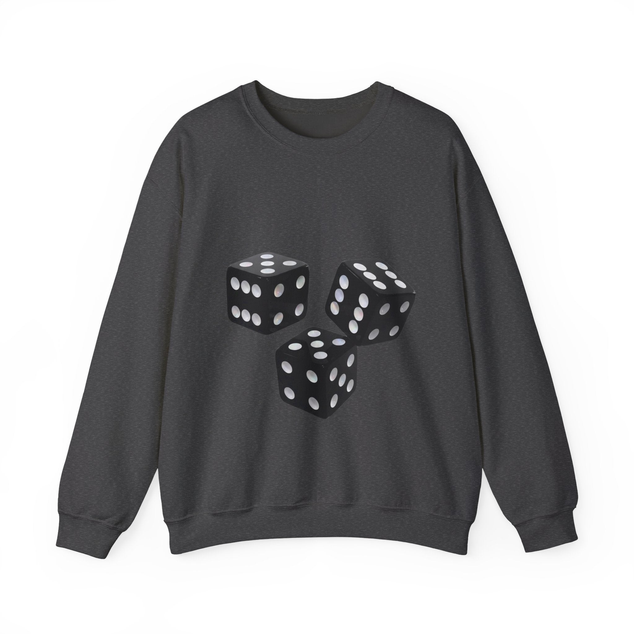 Dice Graphic Sweatshirt — Retro Black Dice Crewneck for Gamers