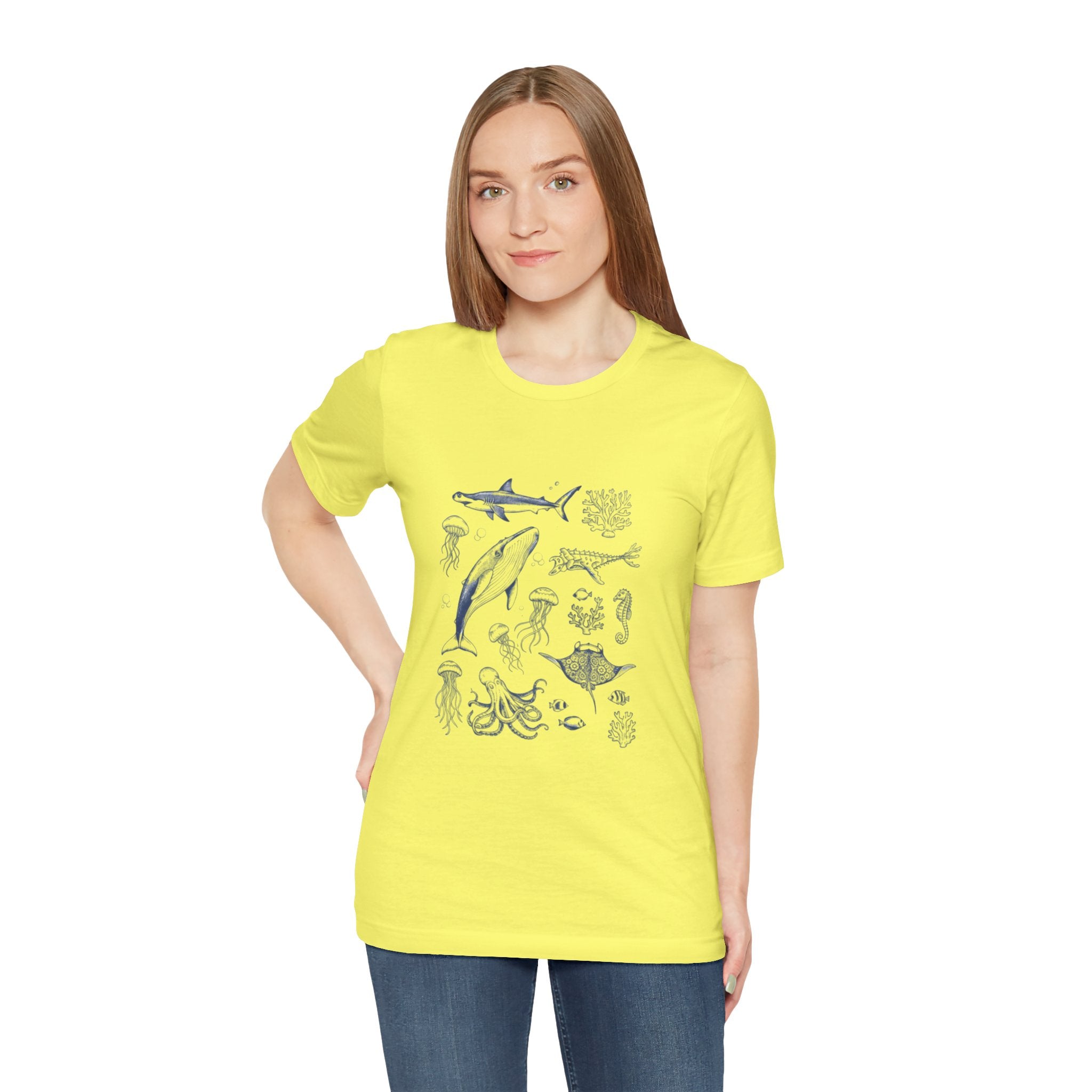 Ocean Wildlife Illustration T‑Shirt — Marine Life Chart Tee