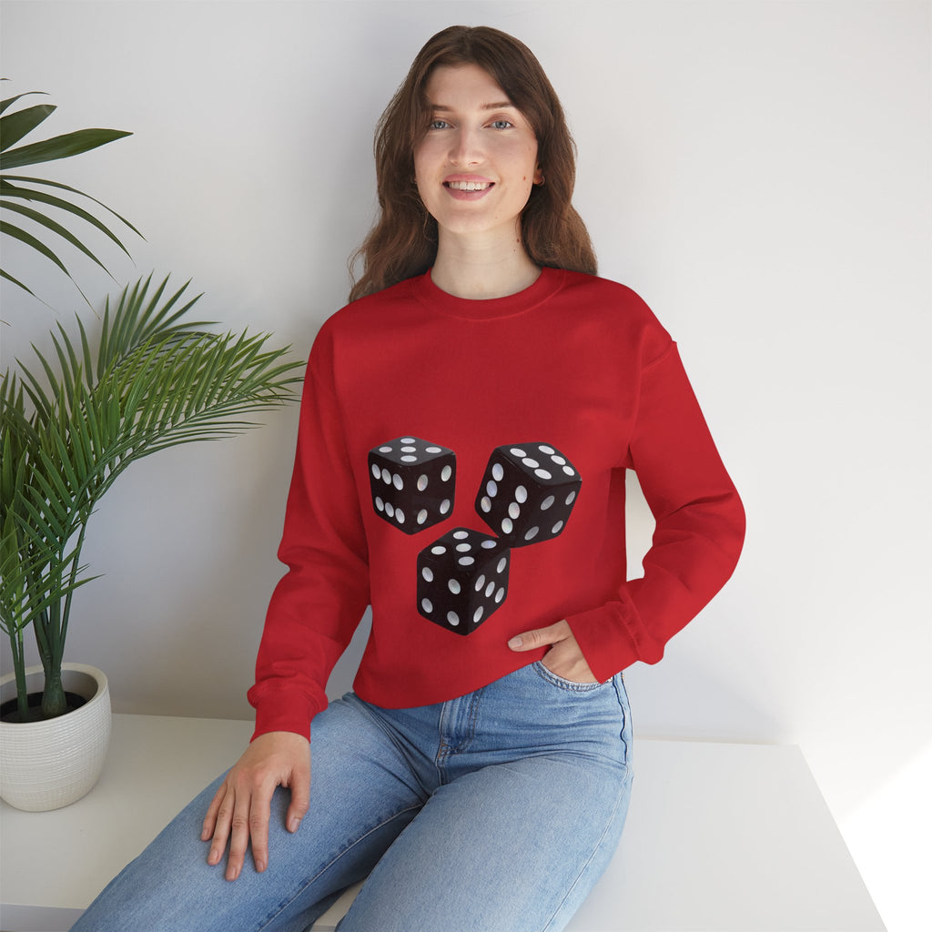 Dice Graphic Sweatshirt — Retro Black Dice Crewneck for Gamers