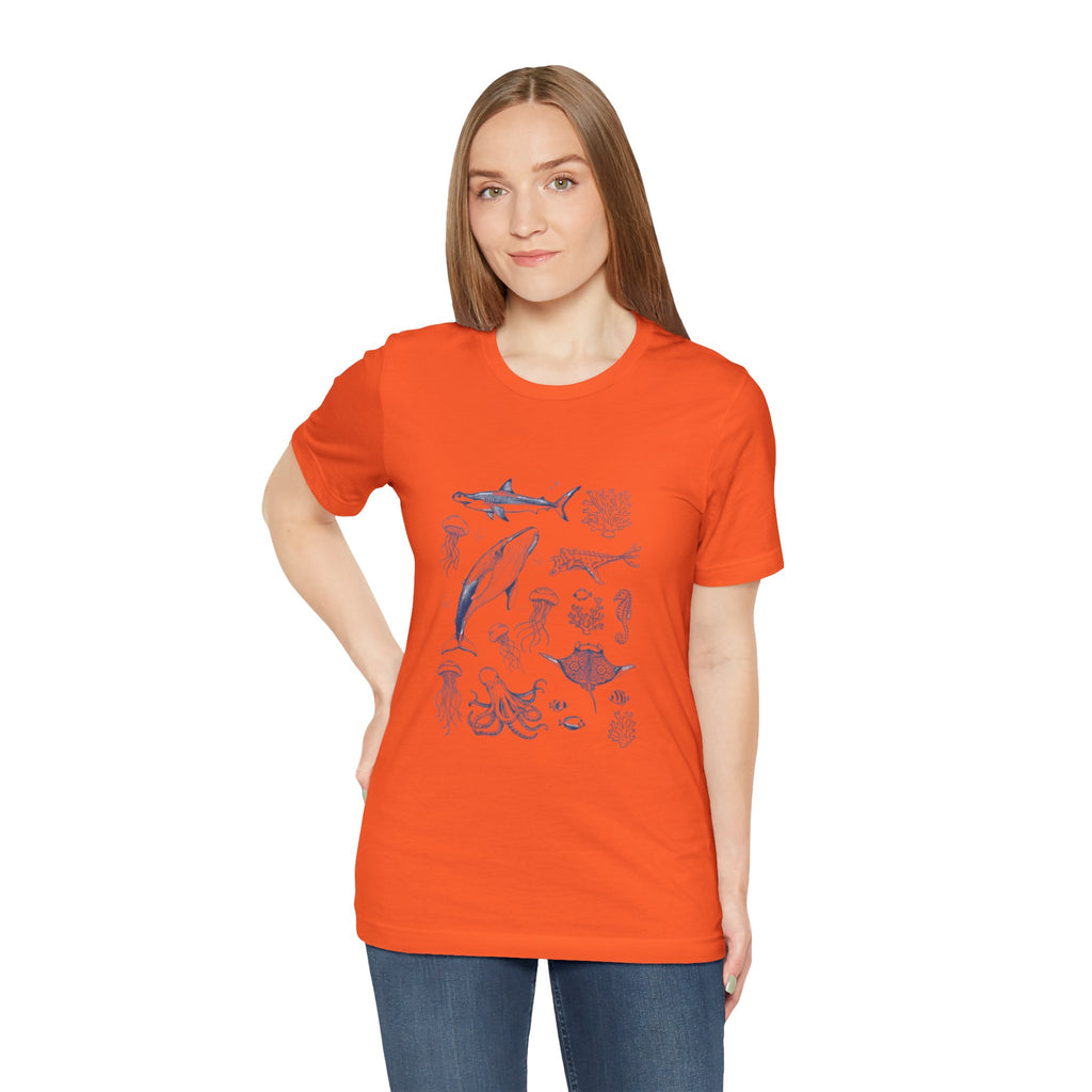 Ocean Wildlife Illustration T‑Shirt — Marine Life Chart Tee