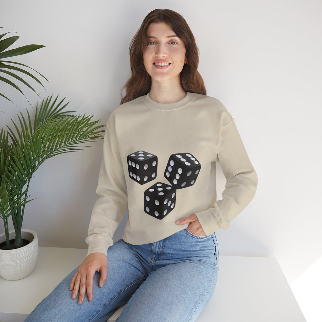 Dice Graphic Sweatshirt — Retro Black Dice Crewneck for Gamers