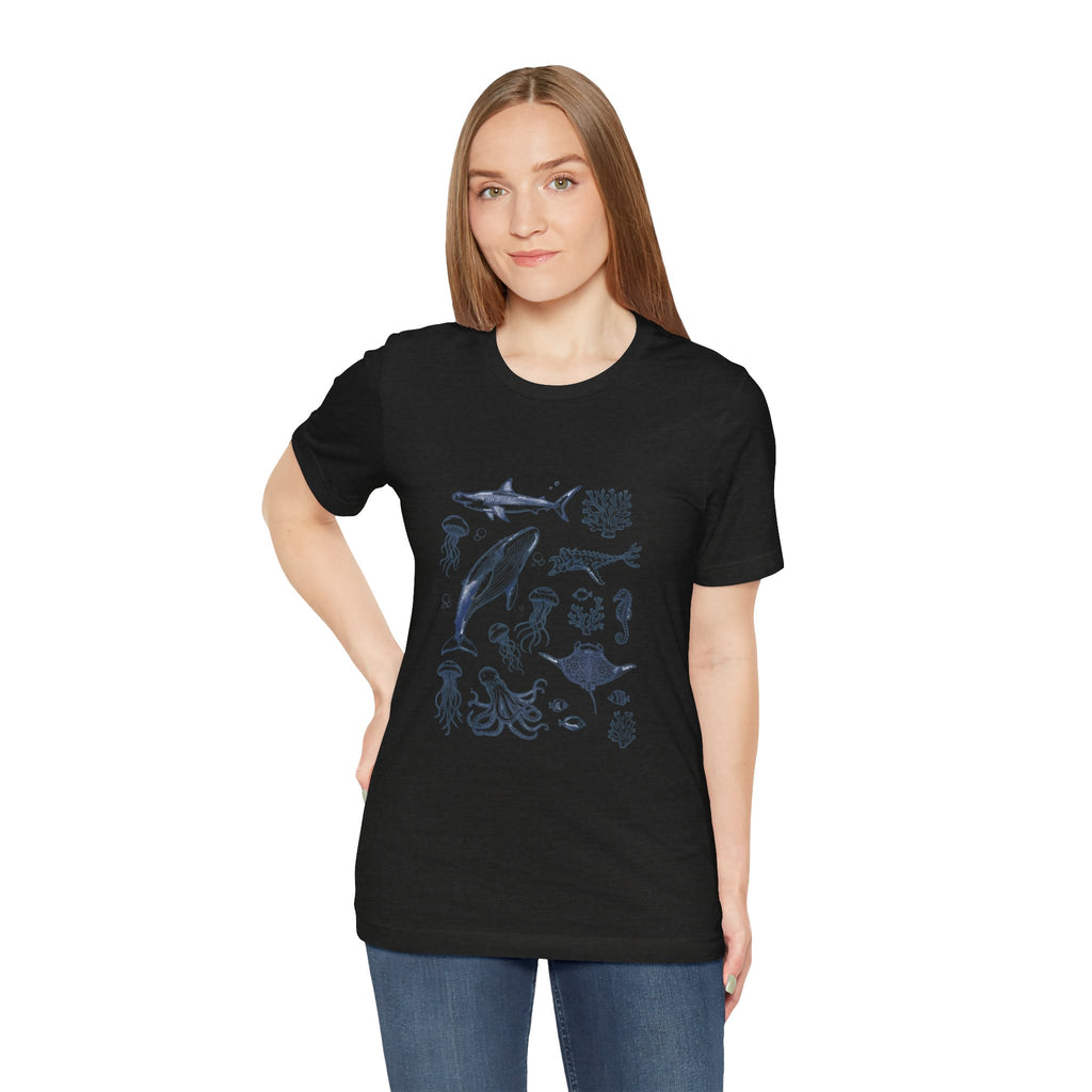Ocean Wildlife Illustration T‑Shirt — Marine Life Chart Tee