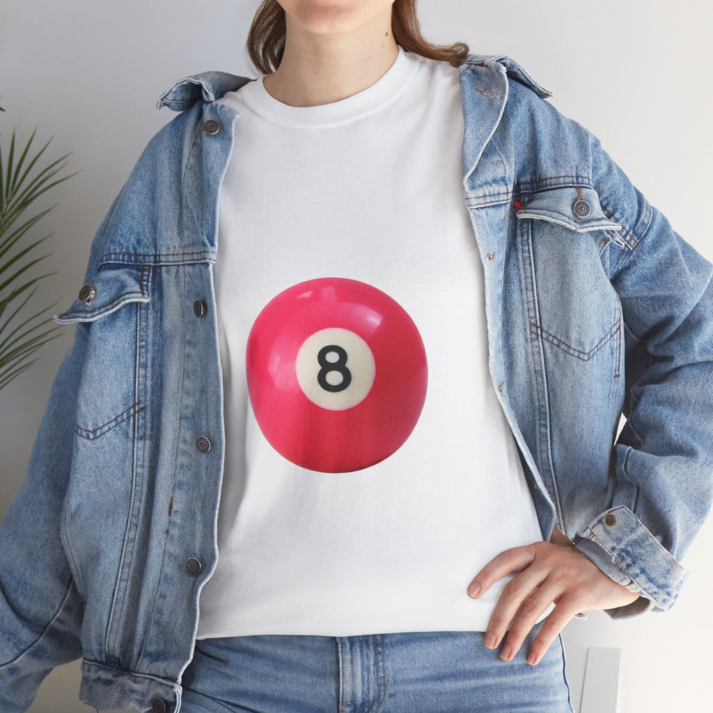 8-Ball Graphic Tee — Pink Pool Ball Casual T-Shirt