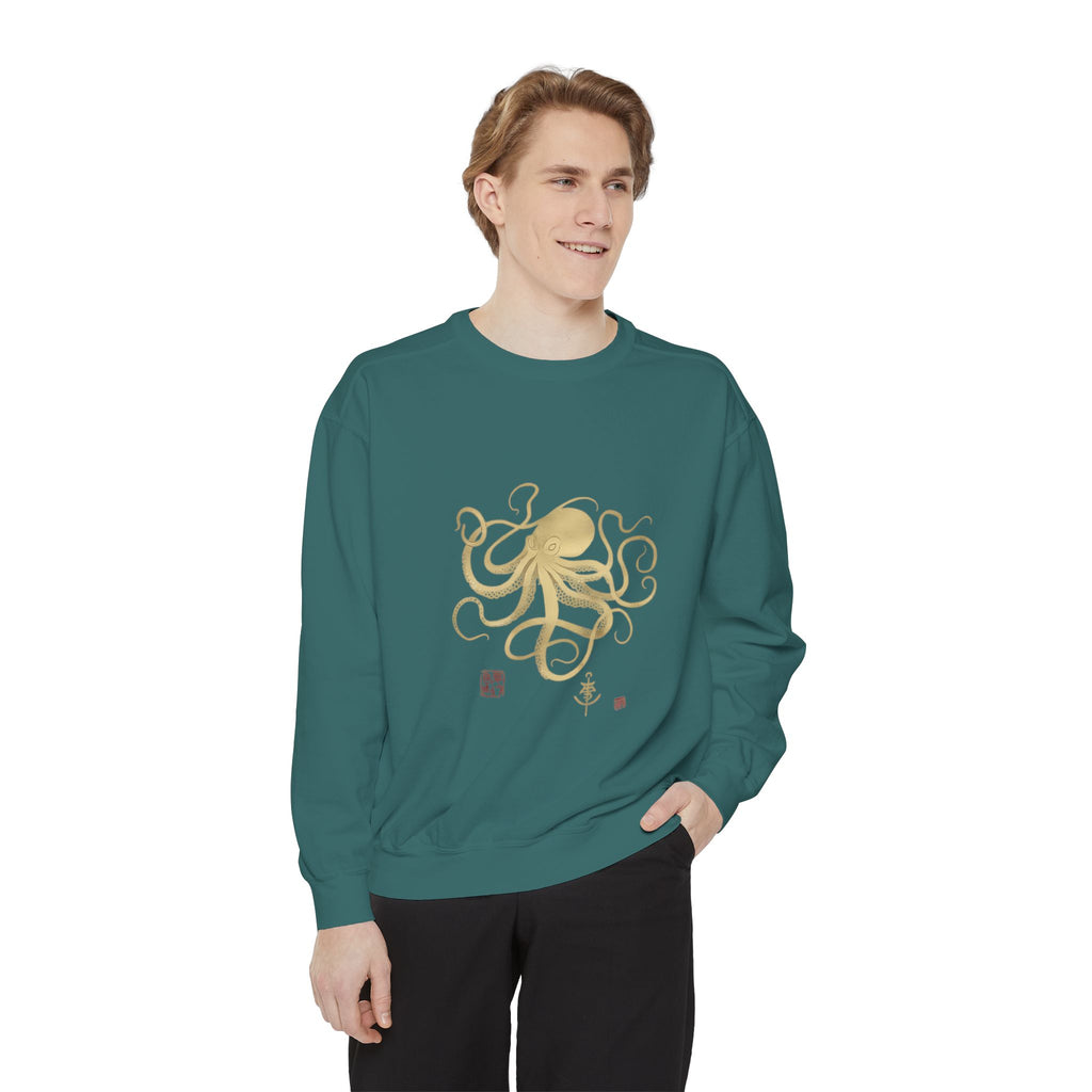 Gold Octopus Sweatshirt — Nautical Graphic Crewneck