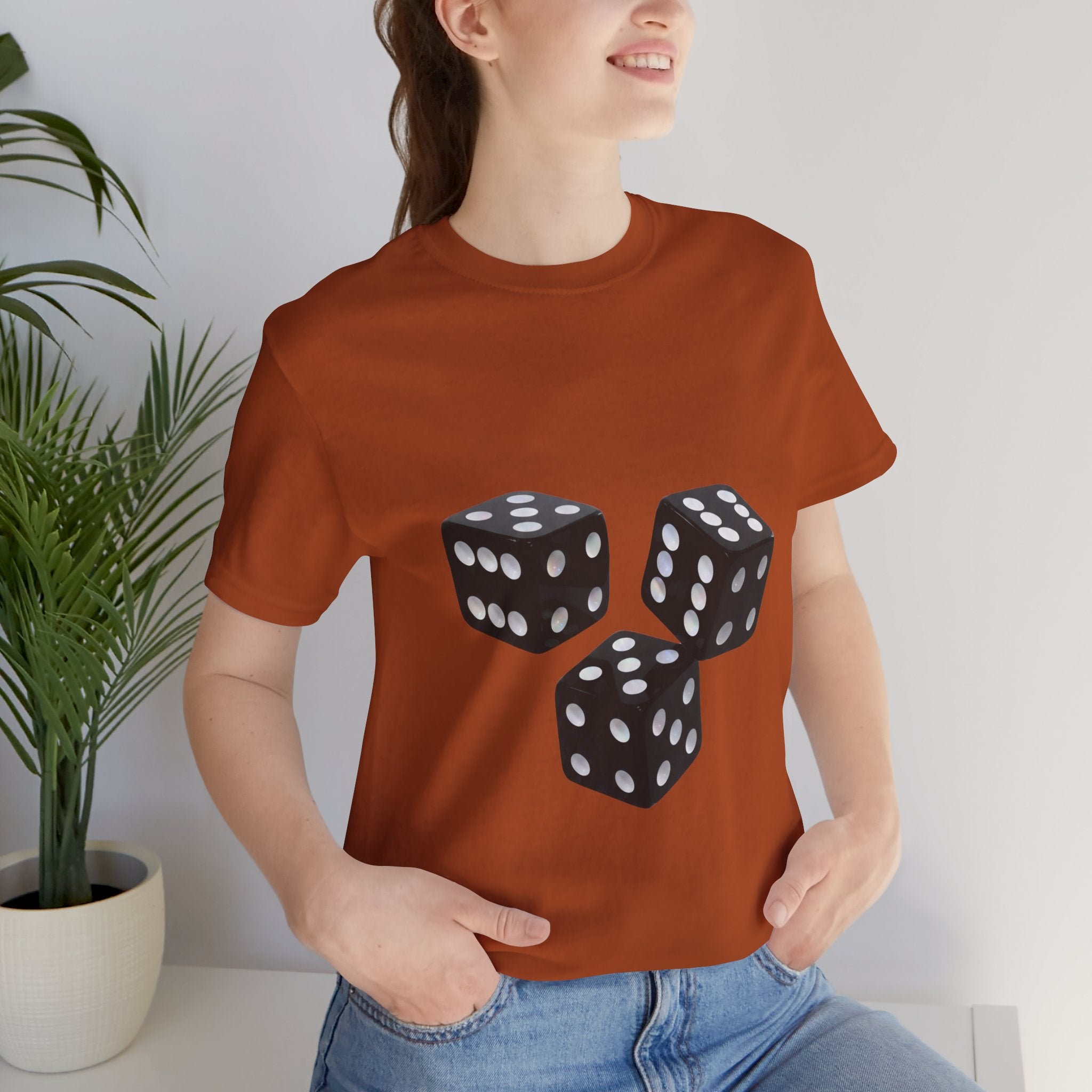 Dice Graphic Tee — Minimalist Black Dice T-Shirt for Gamers & Casino Fans