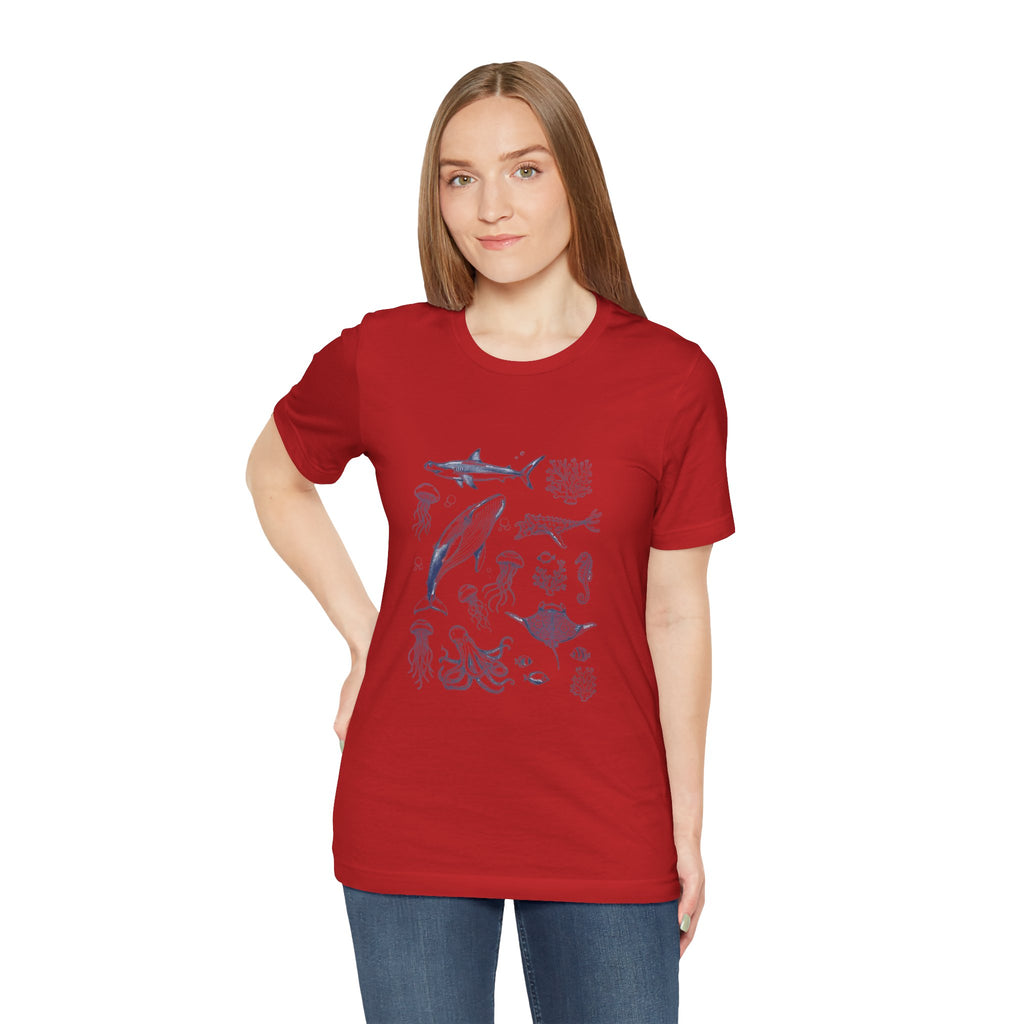 Ocean Wildlife Illustration T‑Shirt — Marine Life Chart Tee