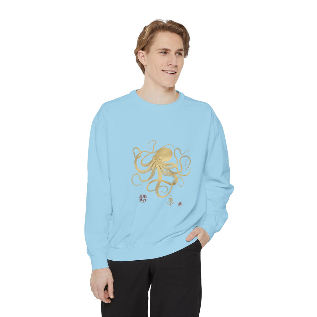 Gold Octopus Sweatshirt — Nautical Graphic Crewneck
