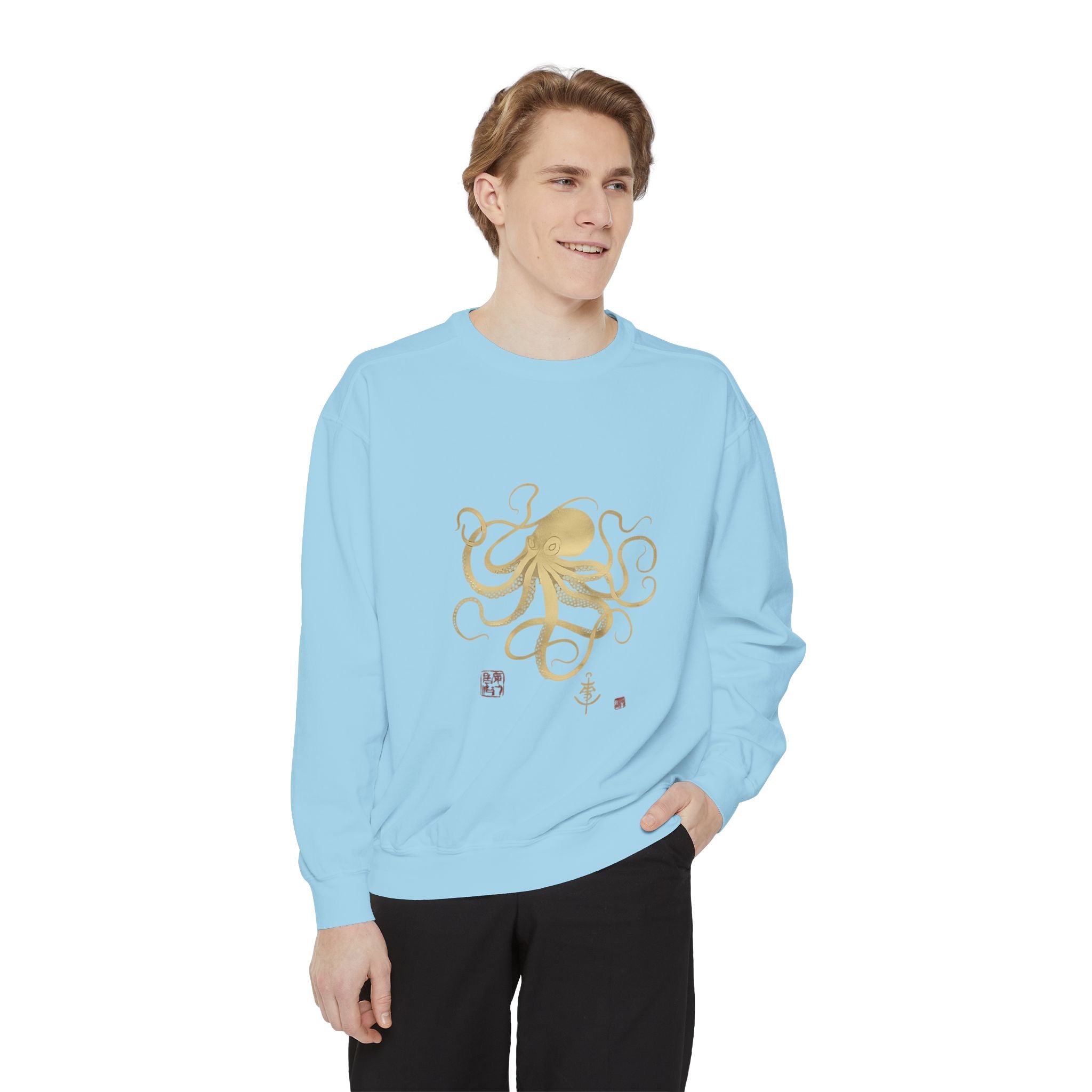 Gold Octopus Sweatshirt — Nautical Graphic Crewneck