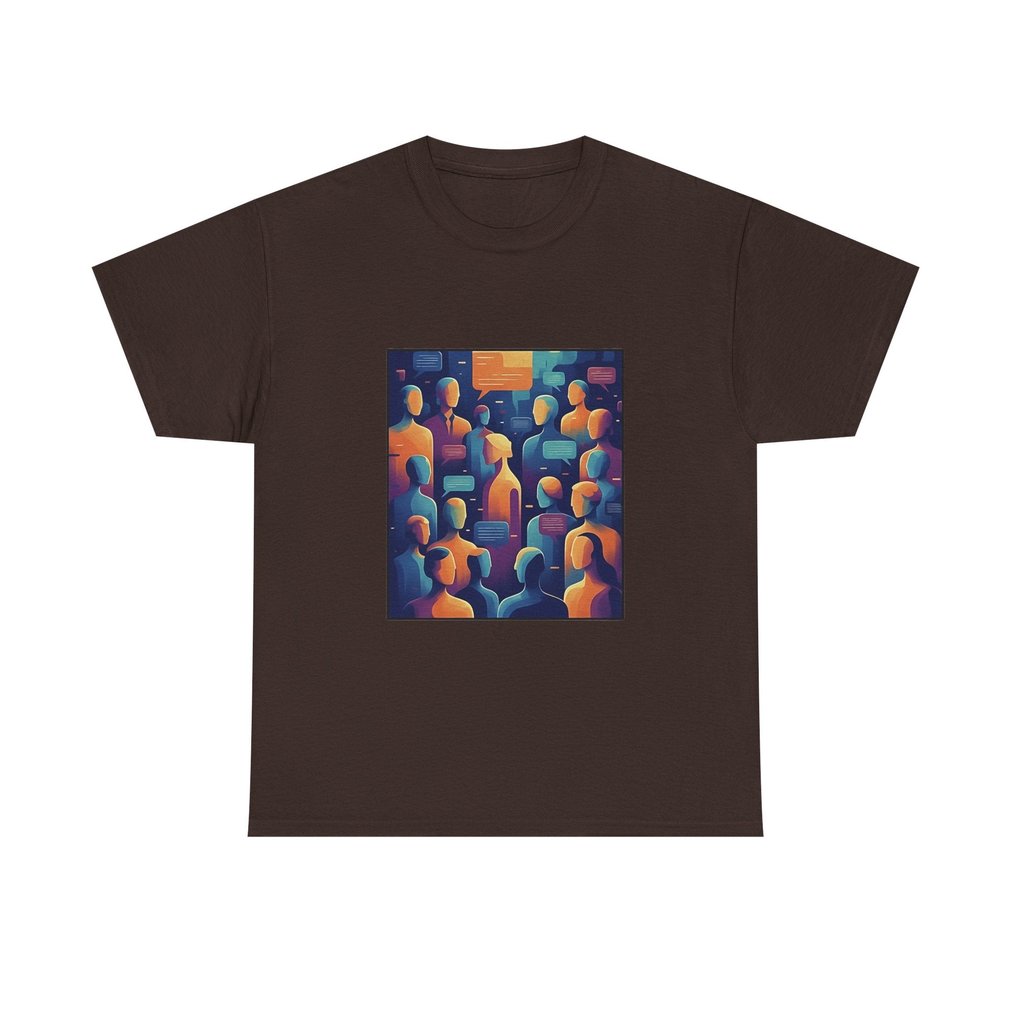 Crowd of Color Graphic Tee — Abstract Human Faces Art T-Shirt