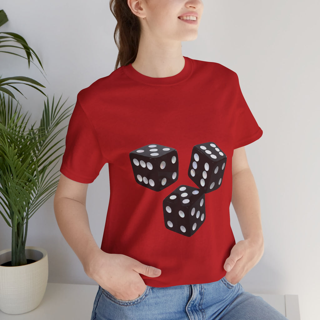 Dice Graphic Tee — Minimalist Black Dice T-Shirt for Gamers & Casino Fans