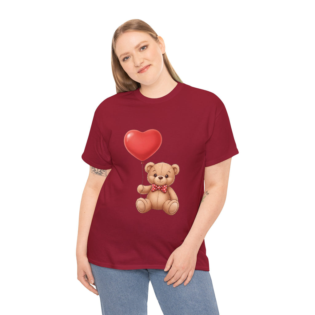 T-Shirt — Cute Teddy Bear Holding Heart Balloon Valentine Shirt