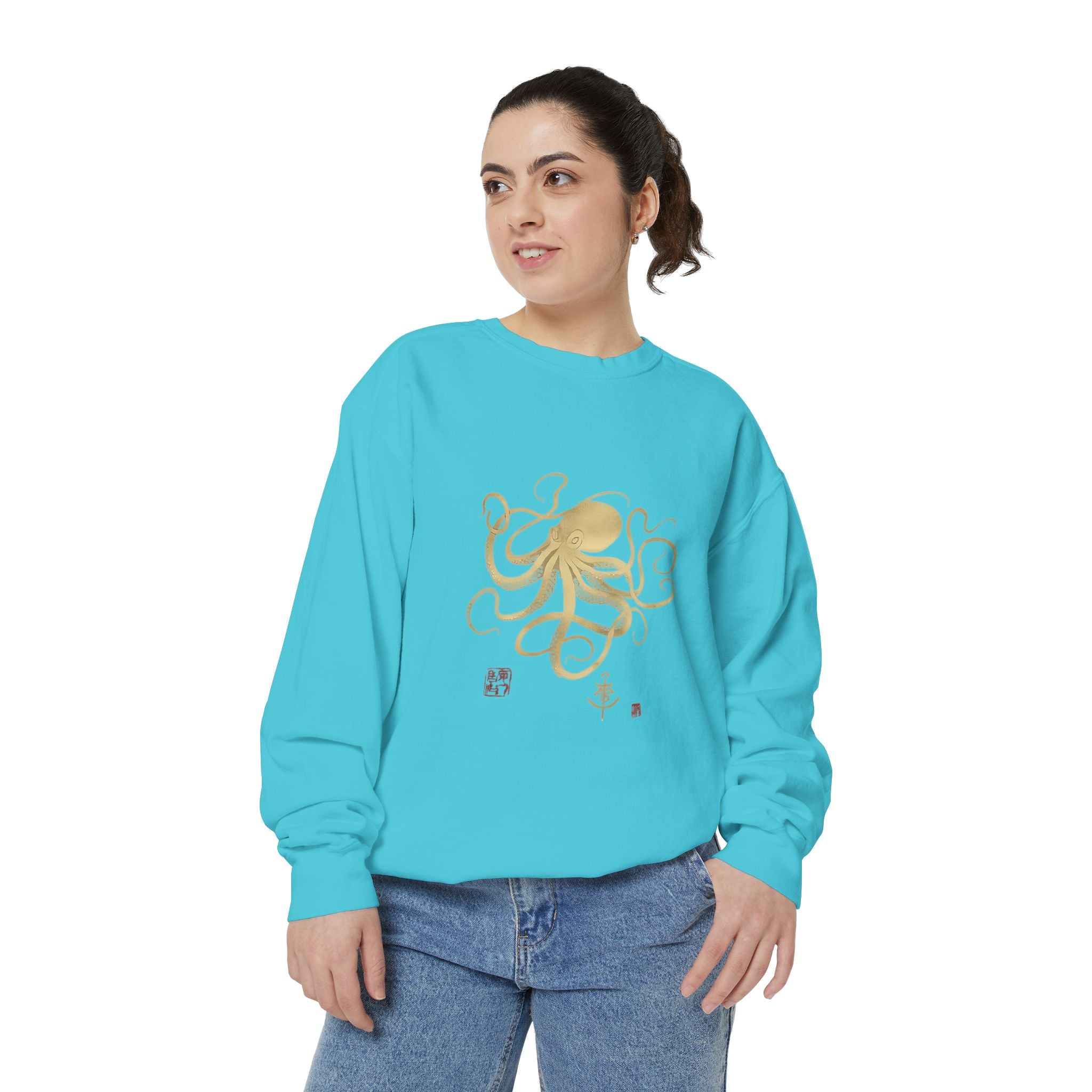 Gold Octopus Sweatshirt — Nautical Graphic Crewneck