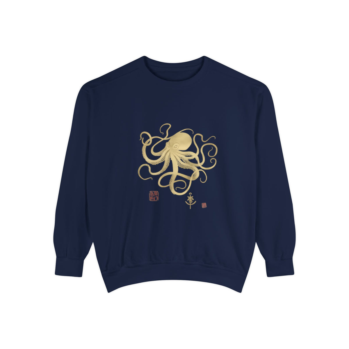 Gold Octopus Sweatshirt — Nautical Graphic Crewneck