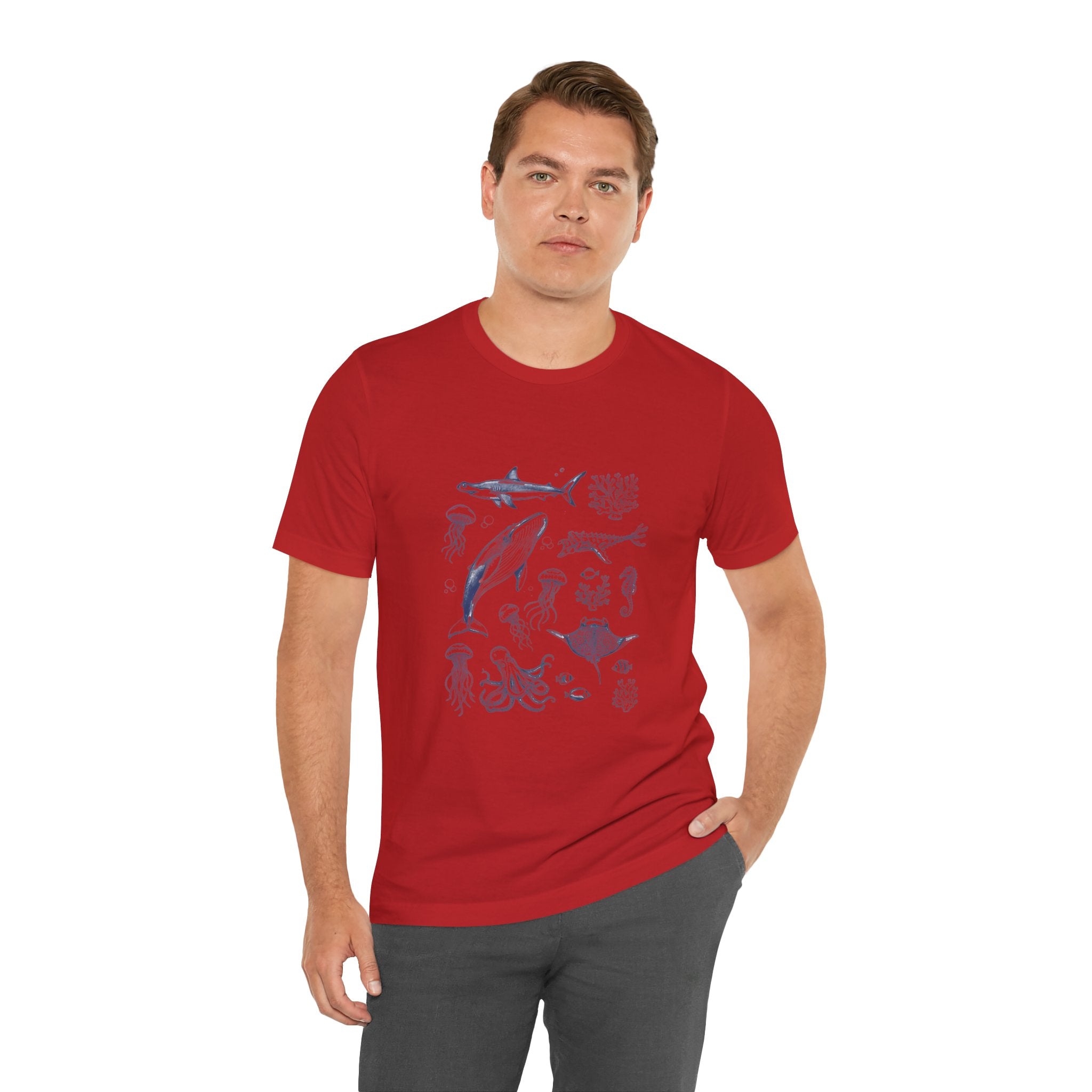 Ocean Wildlife Illustration T‑Shirt — Marine Life Chart Tee