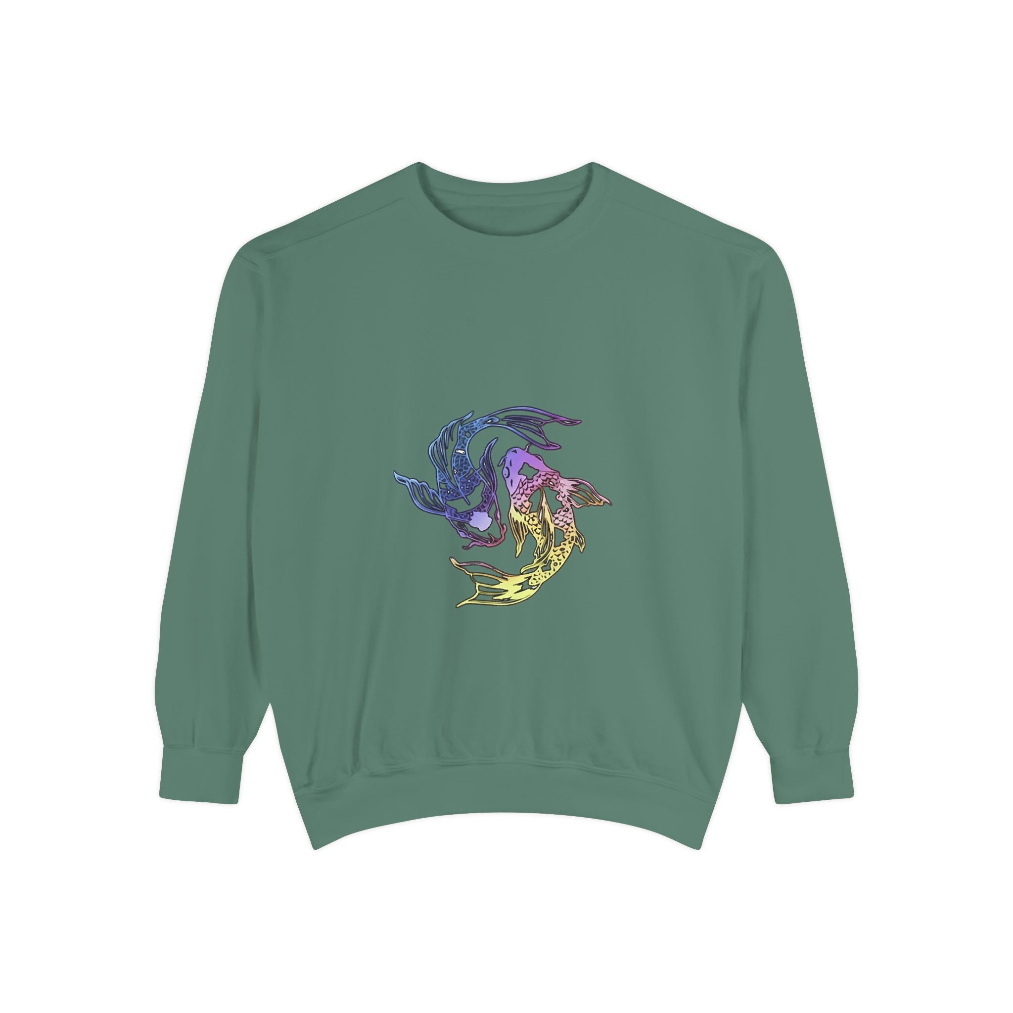 Koi Circle Sweatshirt — Colorful Yin Yang Fish Graphic