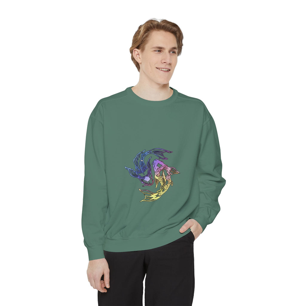 Koi Circle Sweatshirt — Colorful Yin Yang Fish Graphic