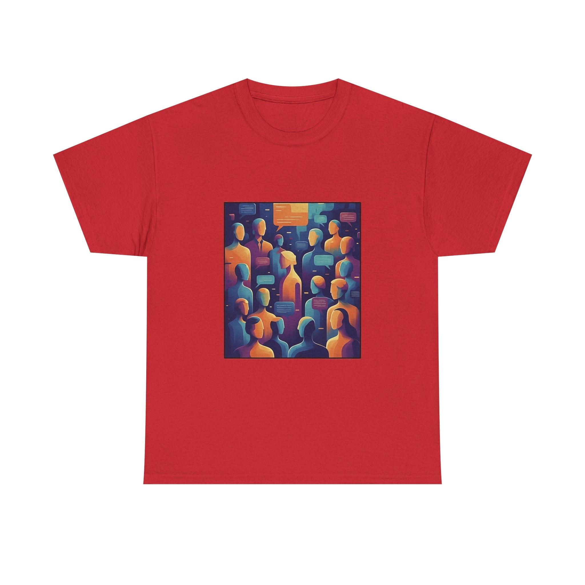Crowd of Color Graphic Tee — Abstract Human Faces Art T-Shirt