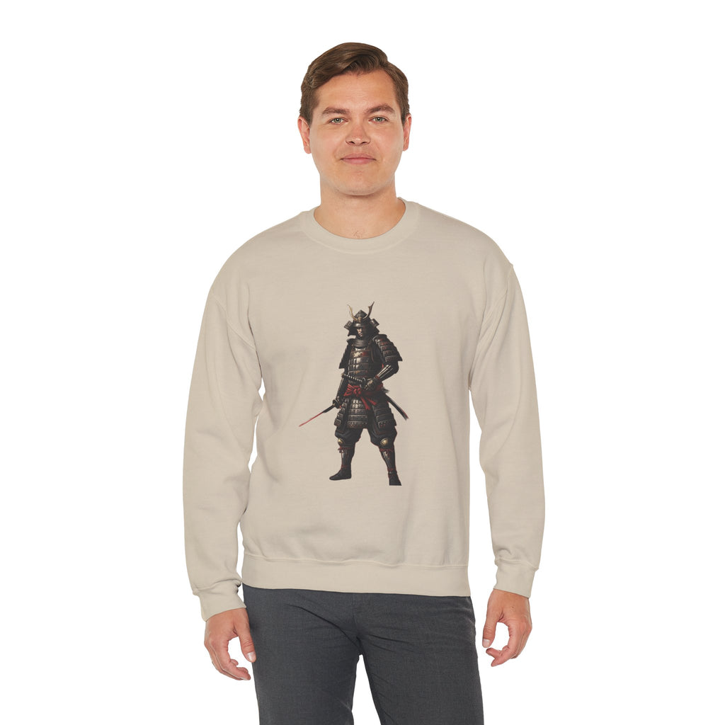 Samurai Warrior Crewneck Sweatshirt — Feudal Japan Armor Graphic