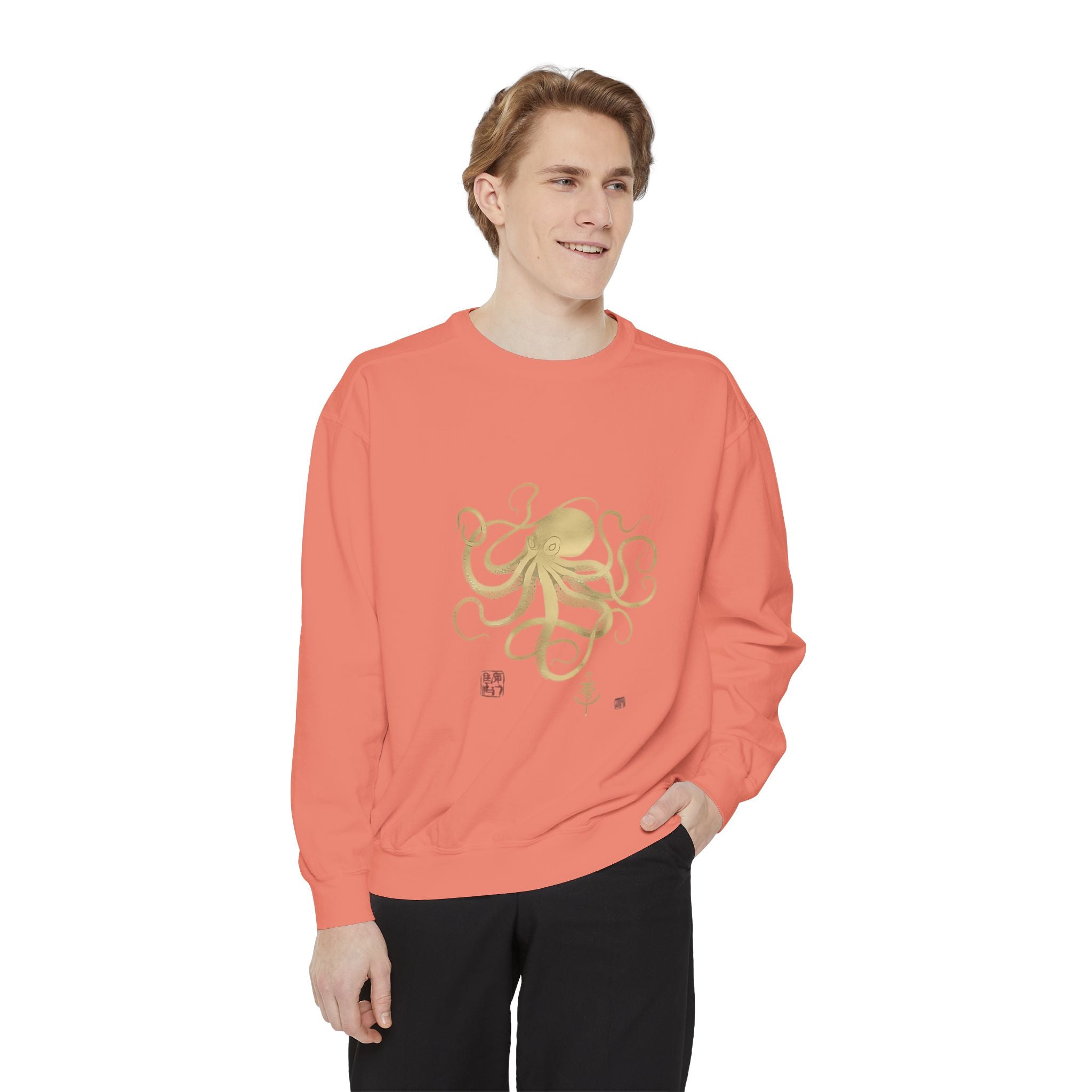 Gold Octopus Sweatshirt — Nautical Graphic Crewneck