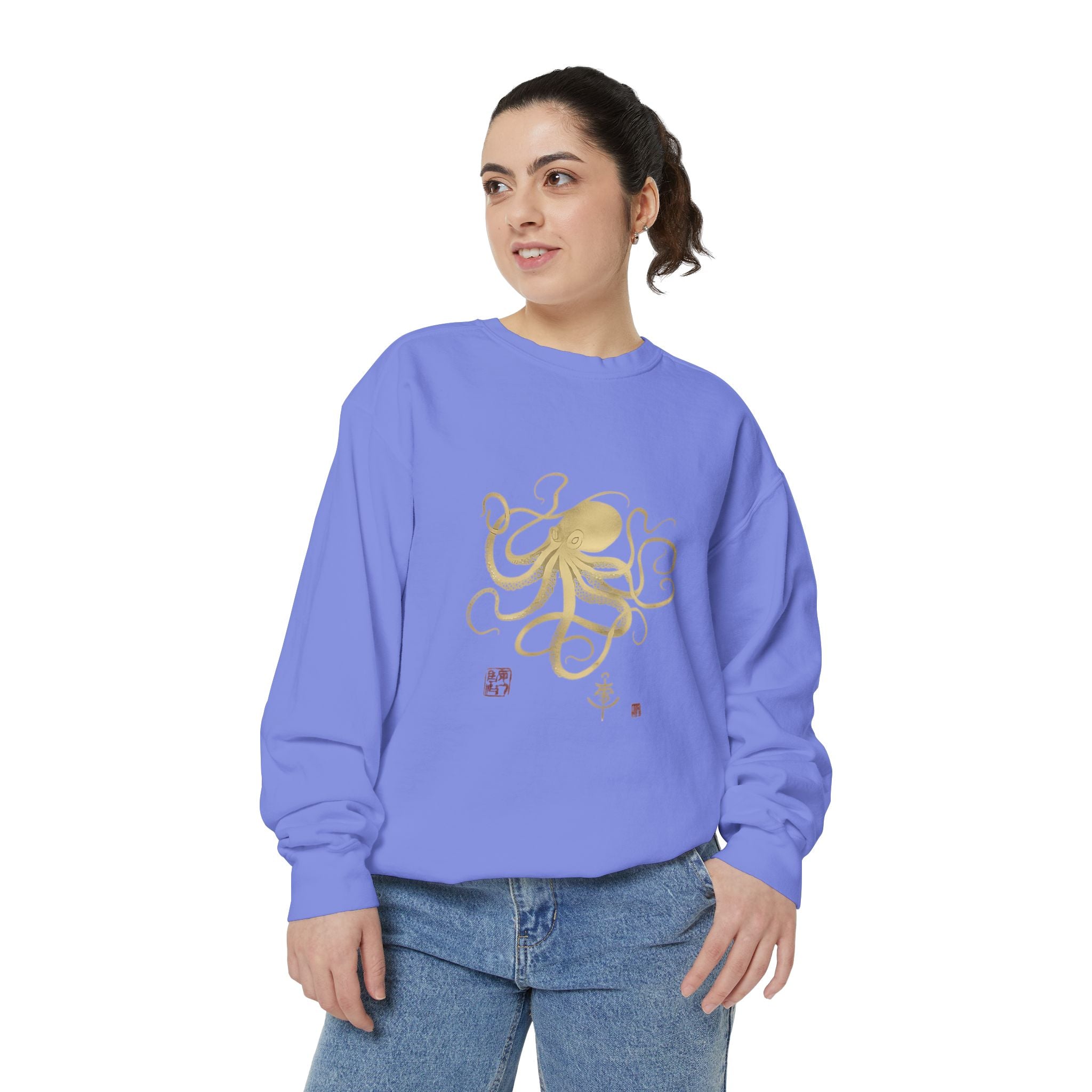 Gold Octopus Sweatshirt — Nautical Graphic Crewneck