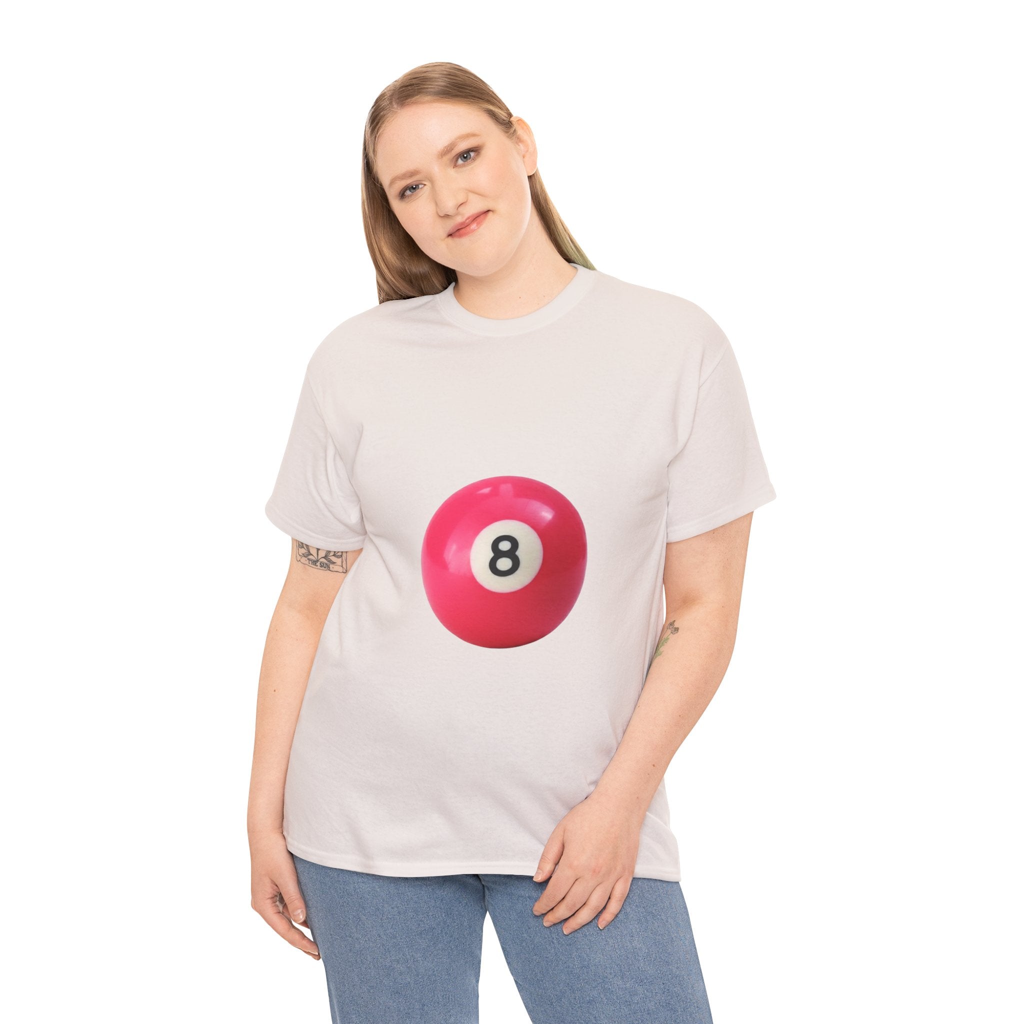 8-Ball Graphic Tee — Pink Pool Ball Casual T-Shirt