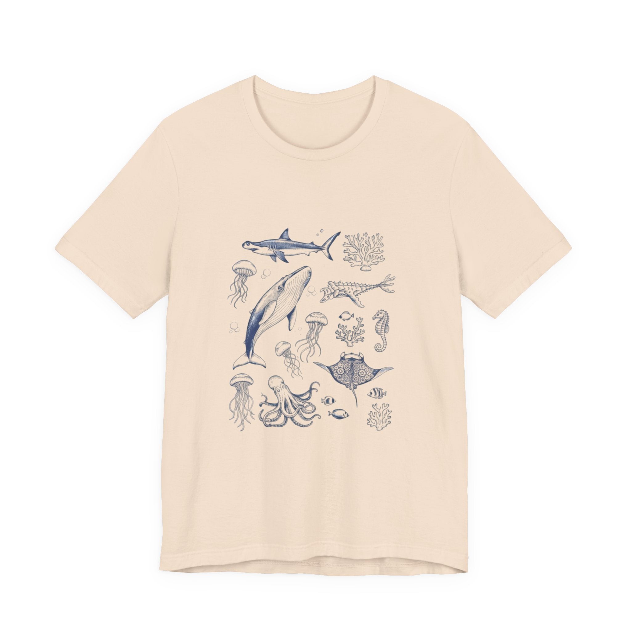 Ocean Wildlife Illustration T‑Shirt — Marine Life Chart Tee
