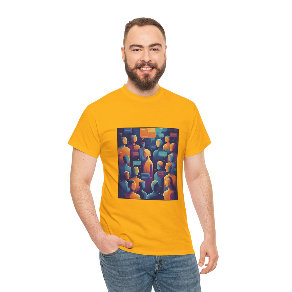 Crowd of Color Graphic Tee — Abstract Human Faces Art T-Shirt