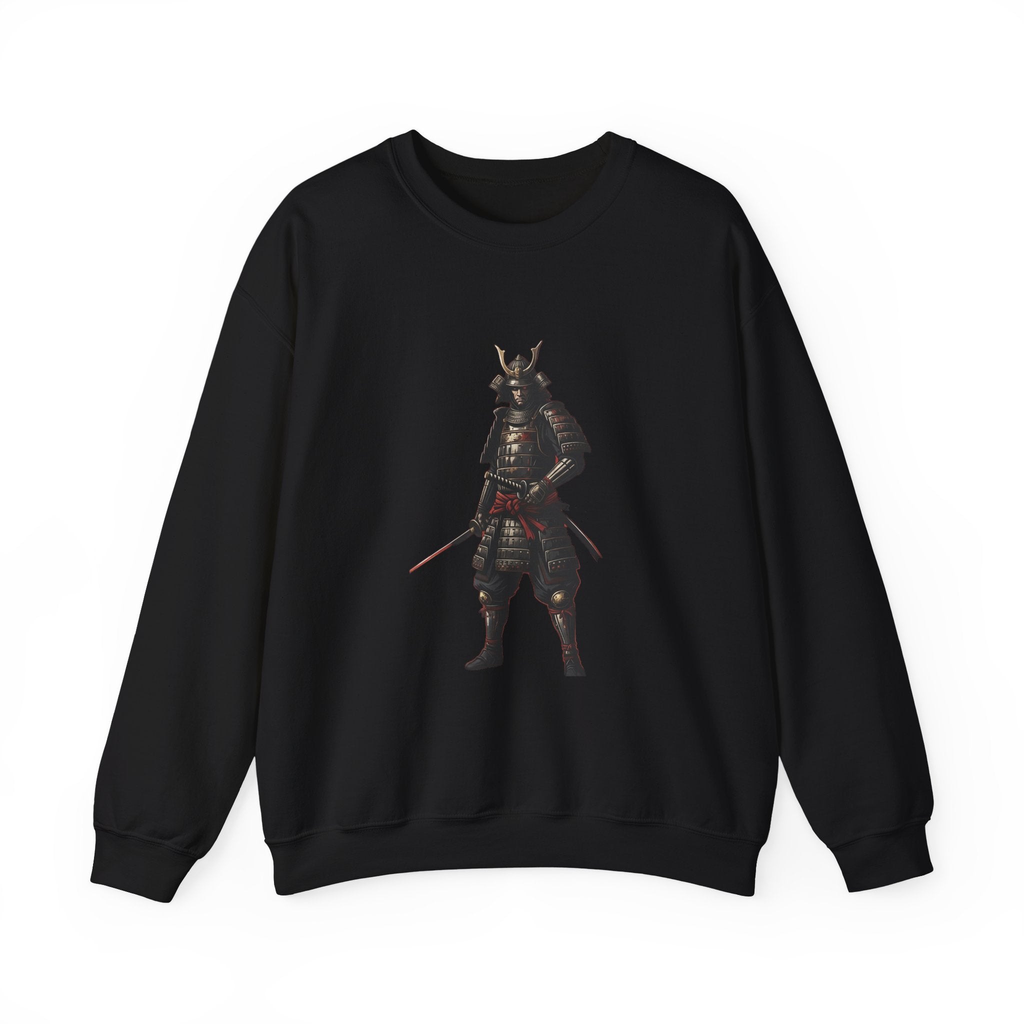 Samurai Warrior Crewneck Sweatshirt — Feudal Japan Armor Graphic