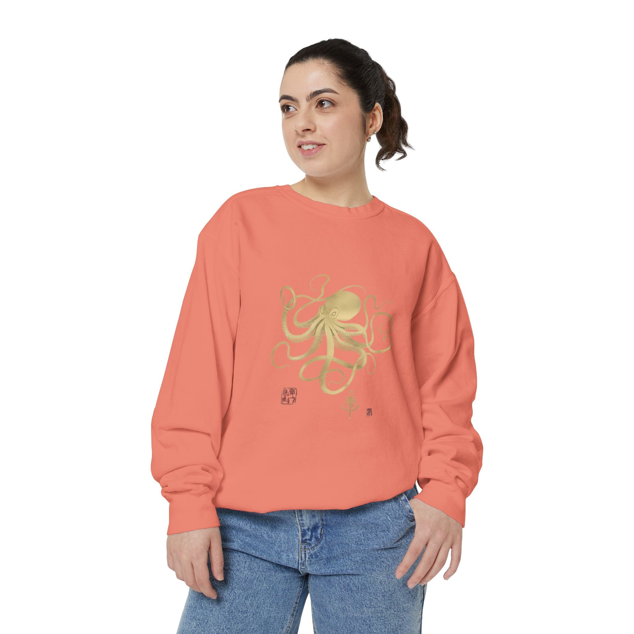 Gold Octopus Sweatshirt — Nautical Graphic Crewneck