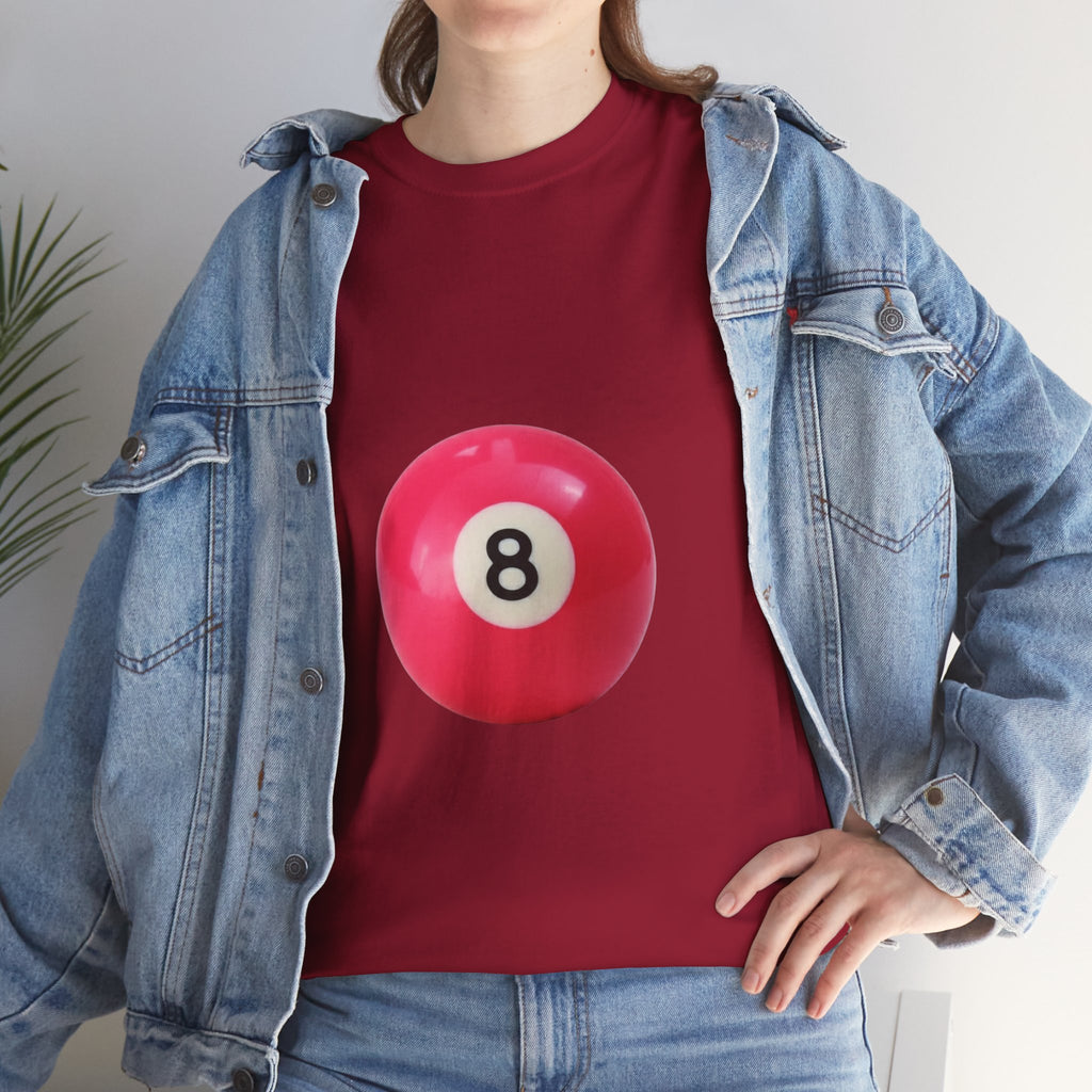 8-Ball Graphic Tee — Pink Pool Ball Casual T-Shirt