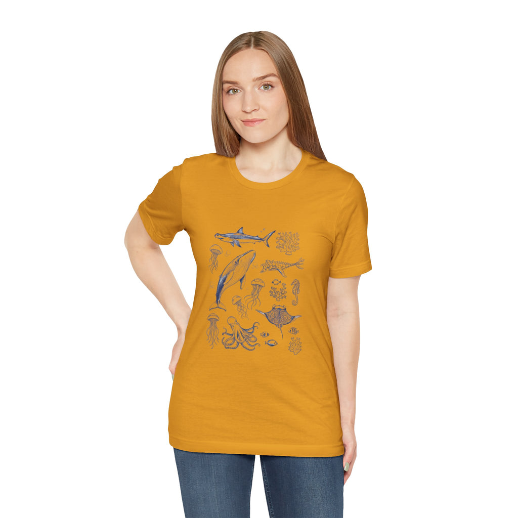 Ocean Wildlife Illustration T‑Shirt — Marine Life Chart Tee