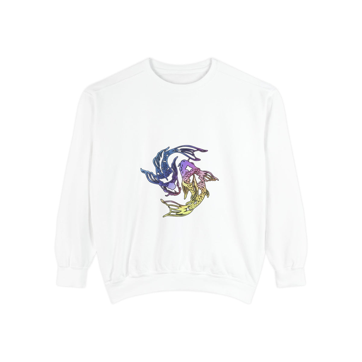 Koi Circle Sweatshirt — Colorful Yin Yang Fish Graphic
