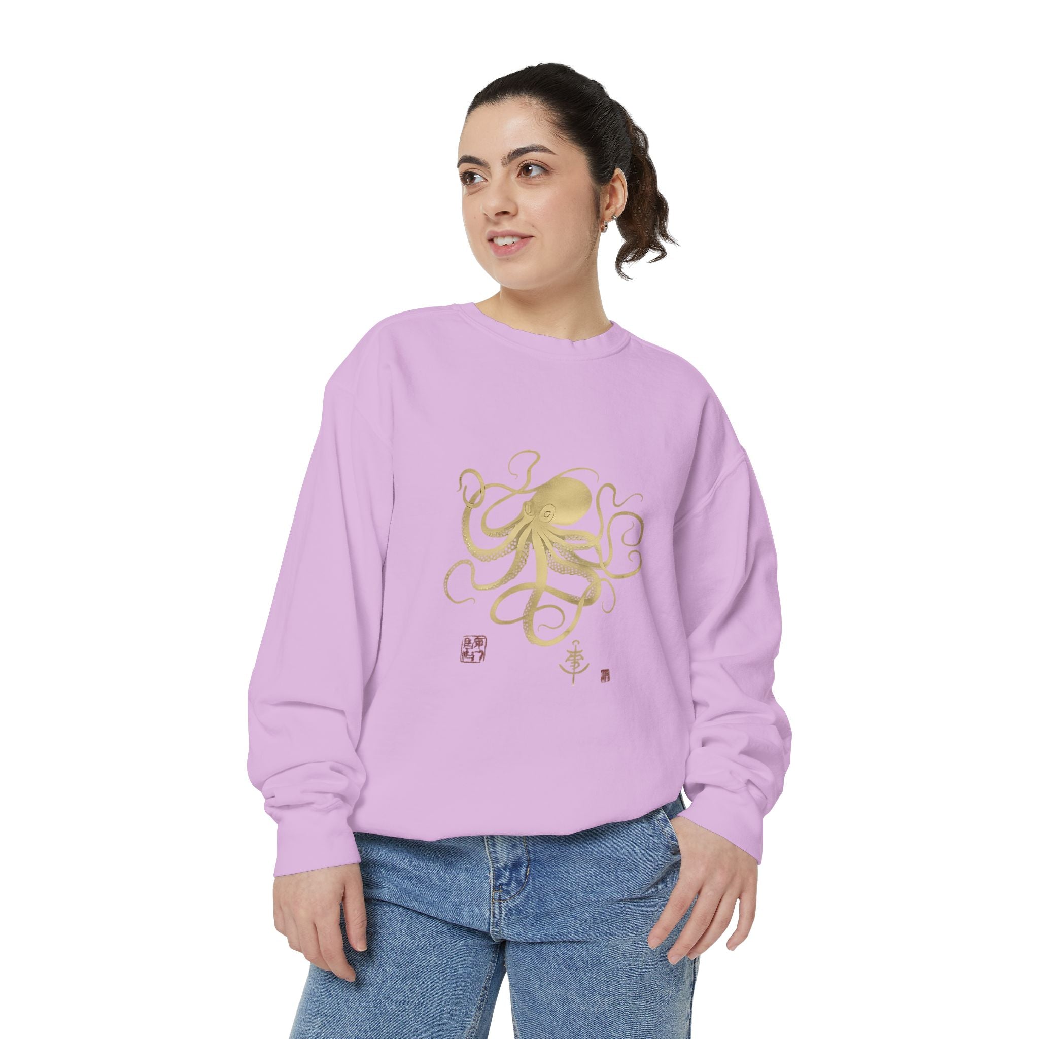 Gold Octopus Sweatshirt — Nautical Graphic Crewneck