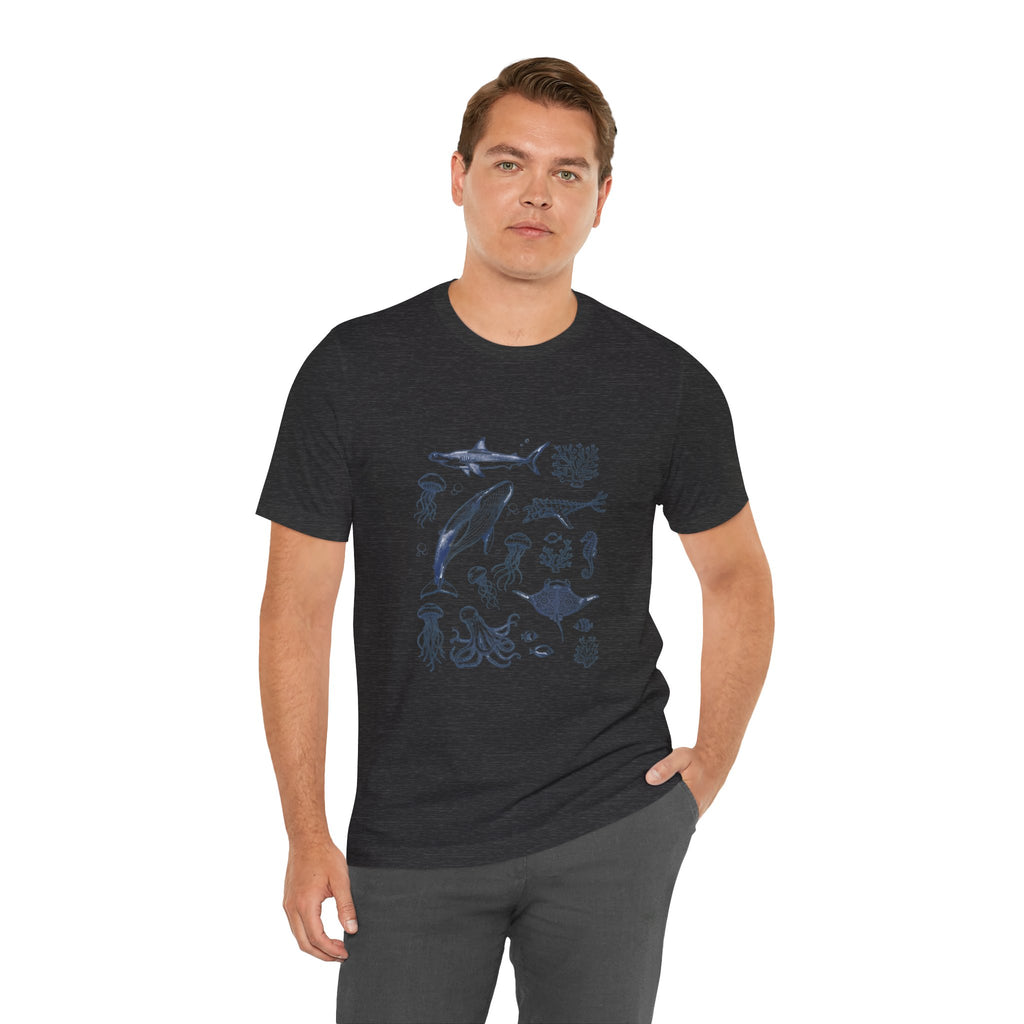 Ocean Wildlife Illustration T‑Shirt — Marine Life Chart Tee