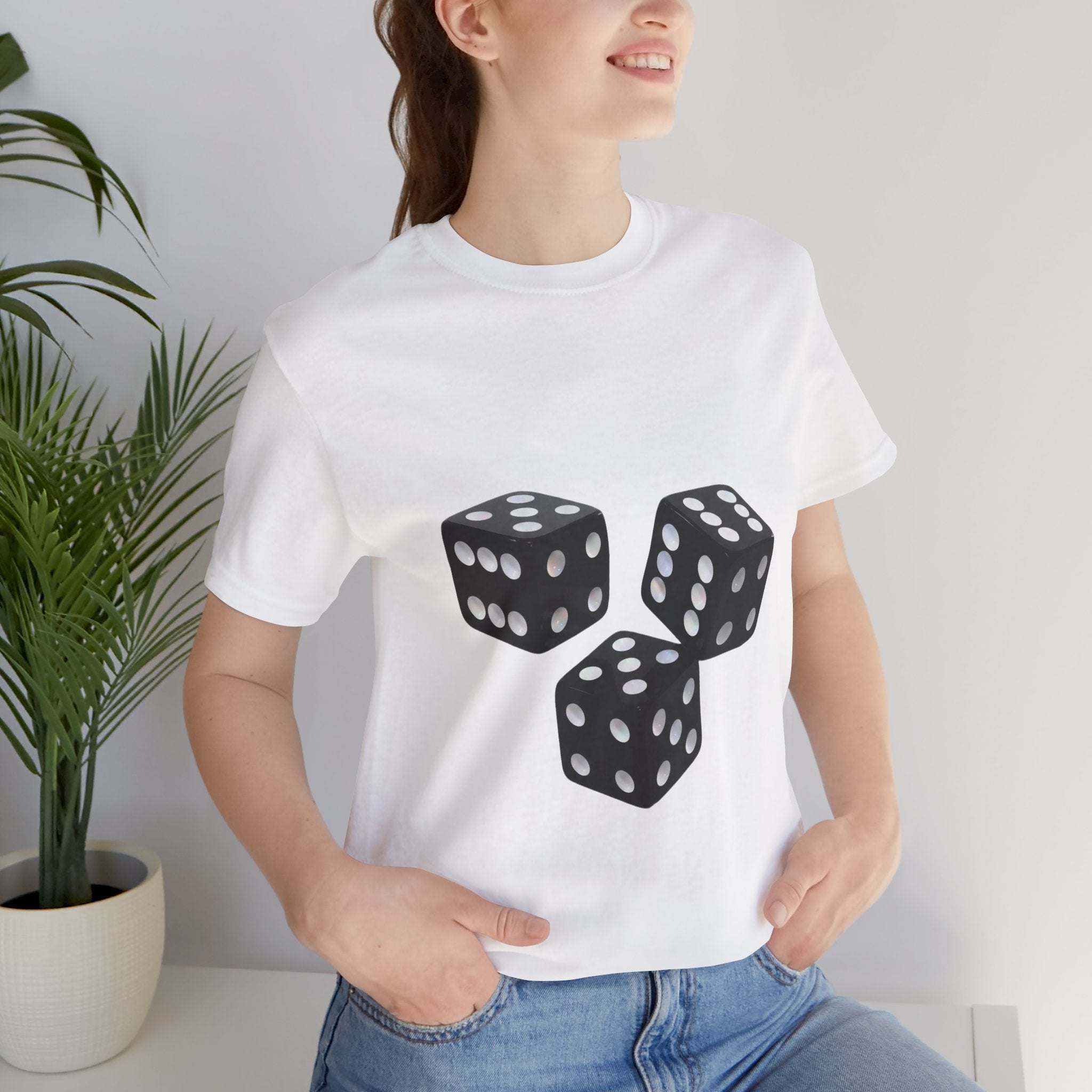 Dice Graphic Tee — Minimalist Black Dice T-Shirt for Gamers & Casino Fans