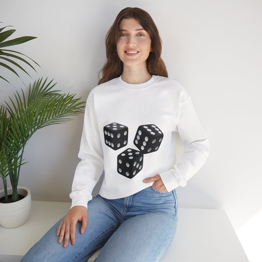 Dice Graphic Sweatshirt — Retro Black Dice Crewneck for Gamers